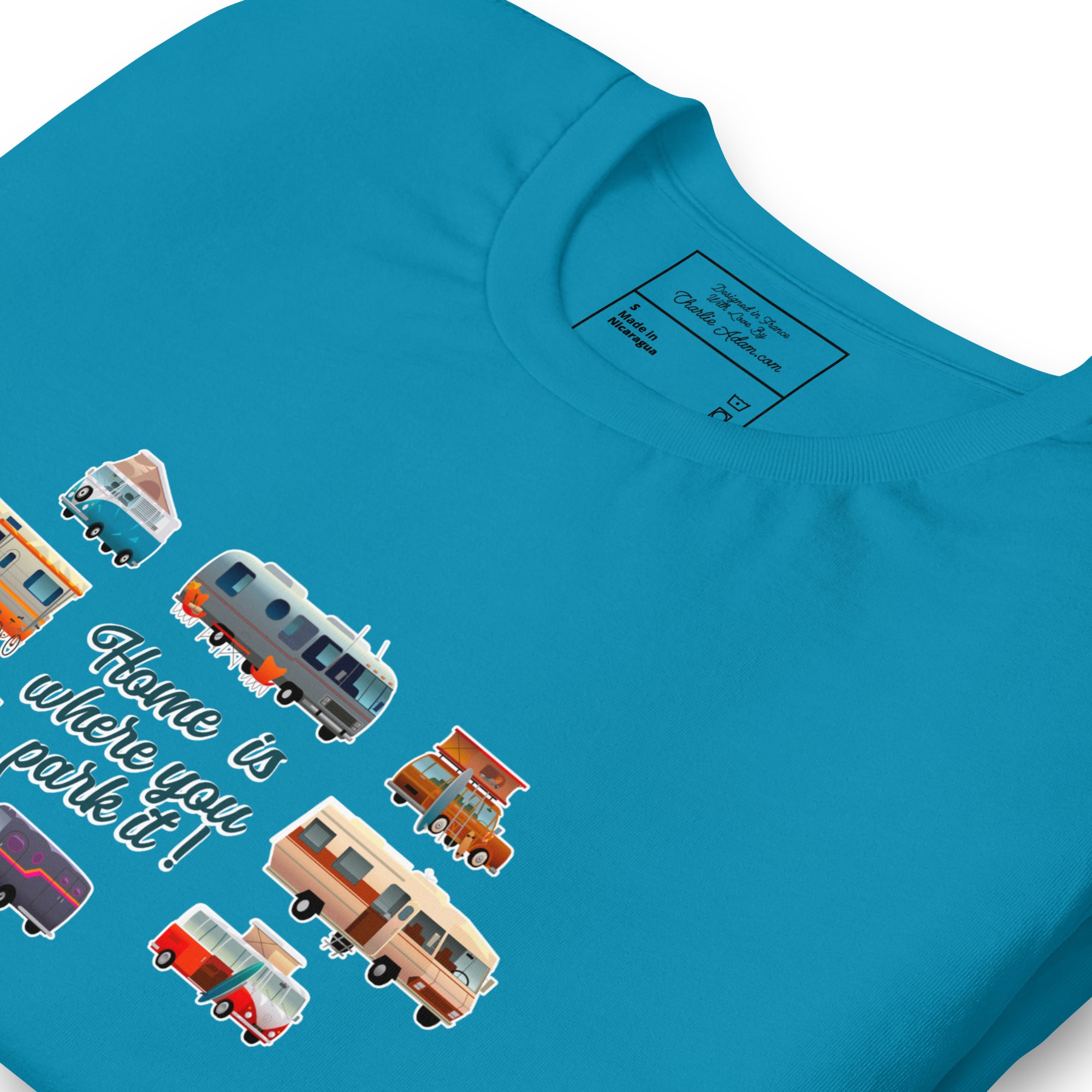 T-shirt en coton unisexe Square Vintage Campers sur couleurs vives