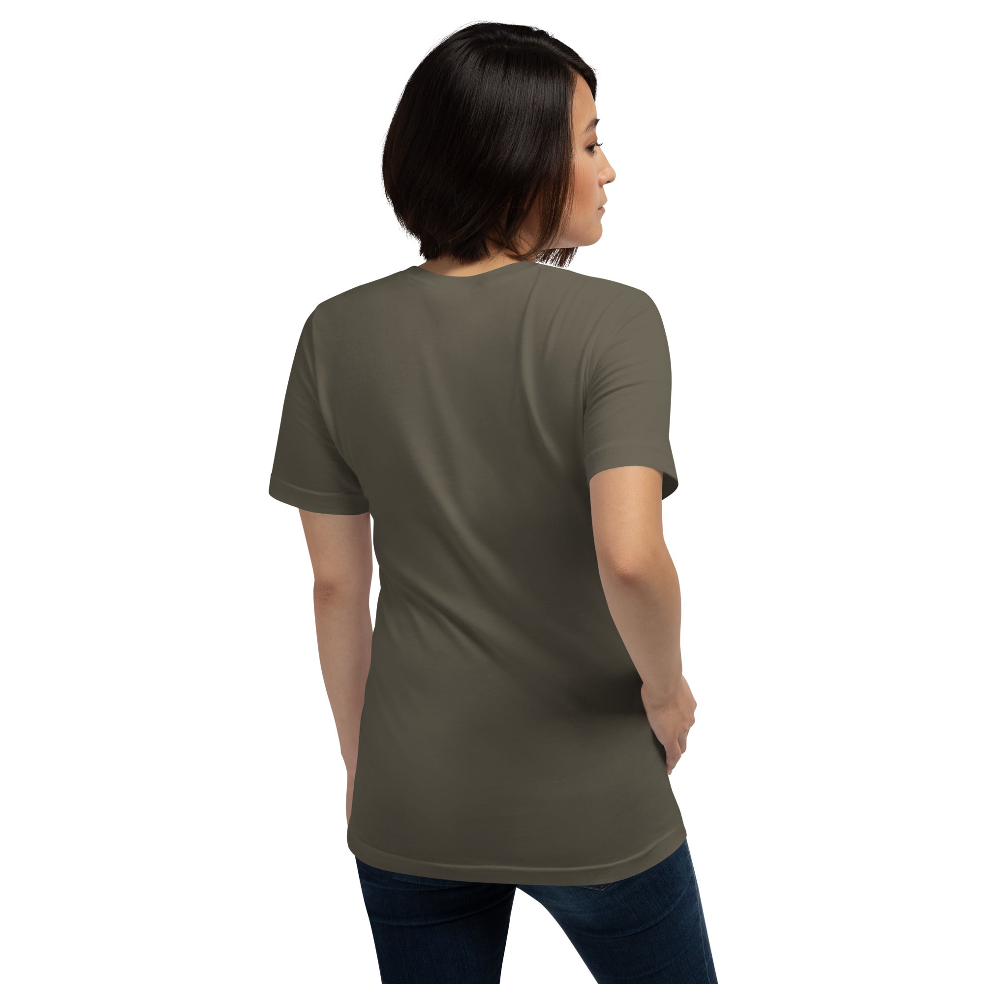 T-shirt en coton unisexe The Skiing Cowgirl sur couleurs foncées