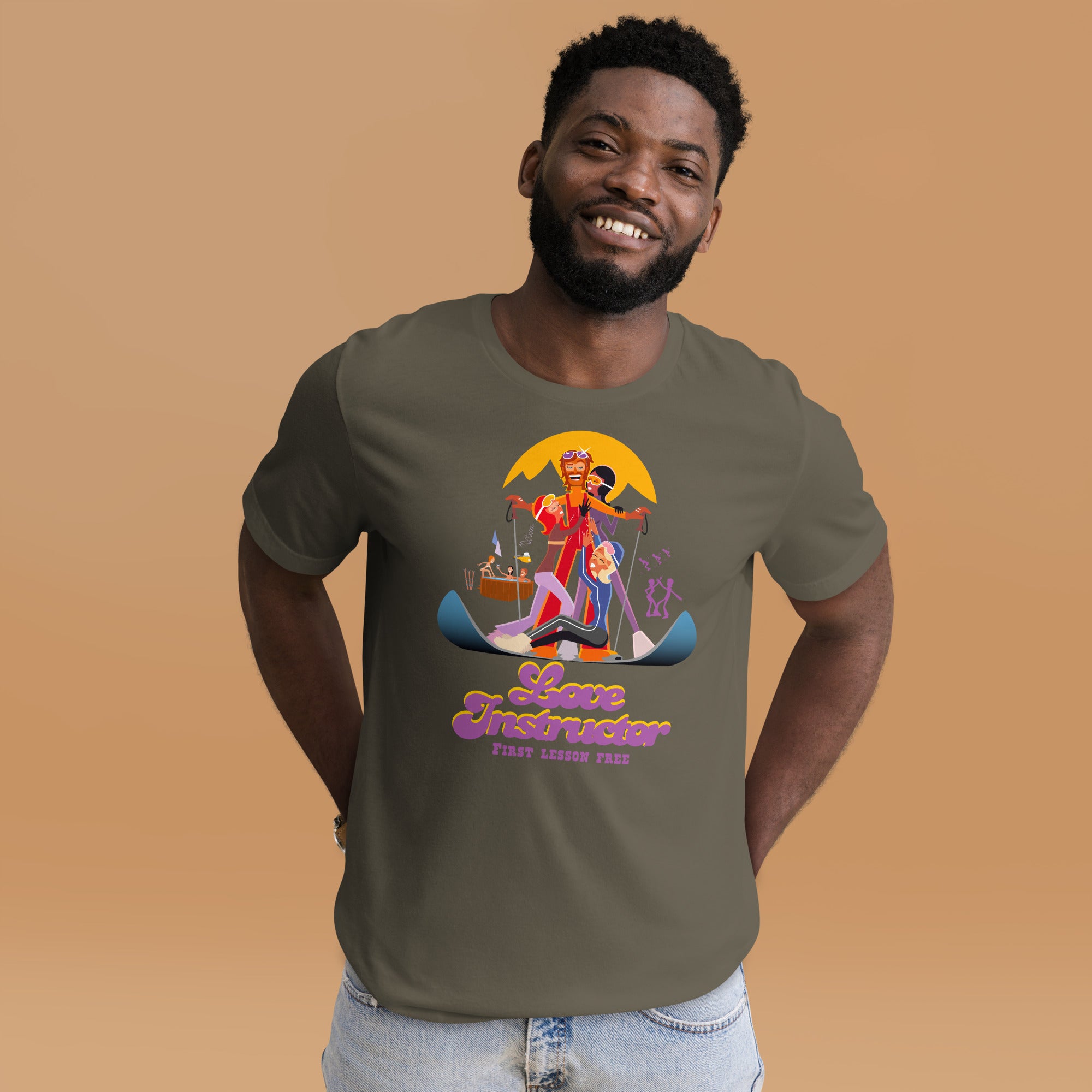 T-shirt en coton unisexe Love instructor First lesson free sur couleurs foncées