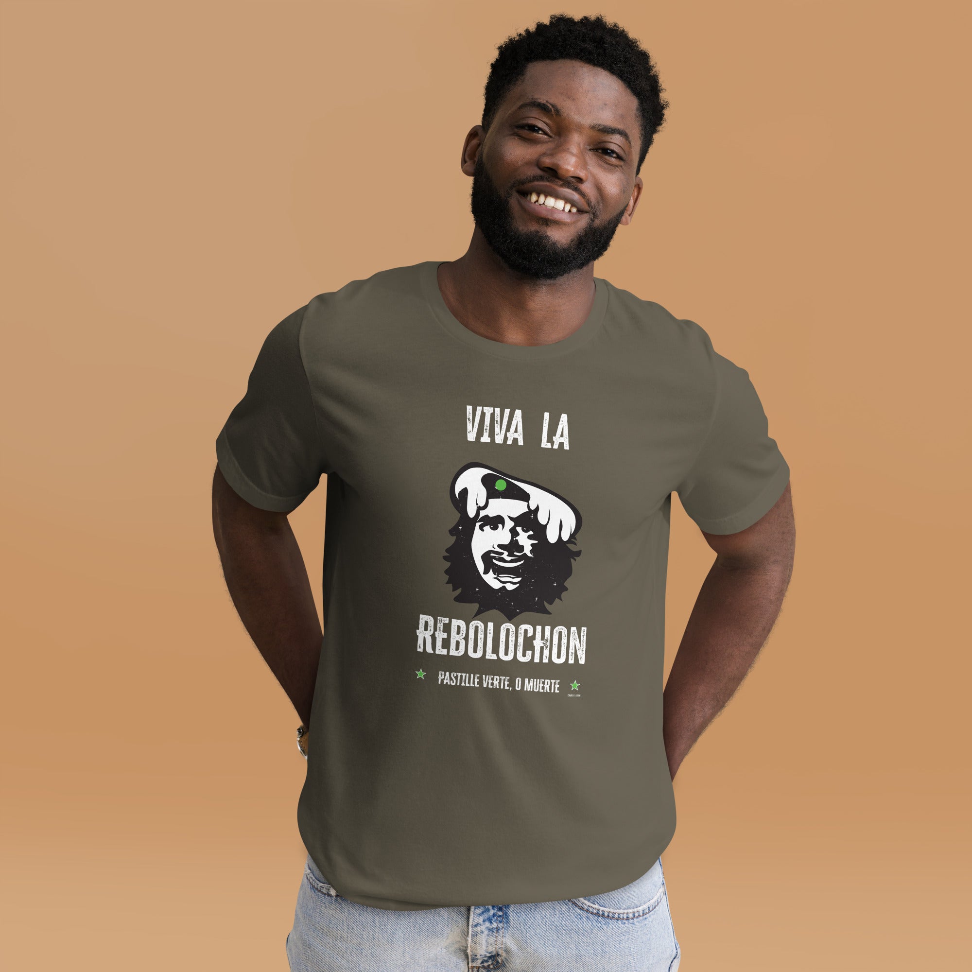 T-shirt en coton unisexe Viva la Rebolochon sur couleurs foncées