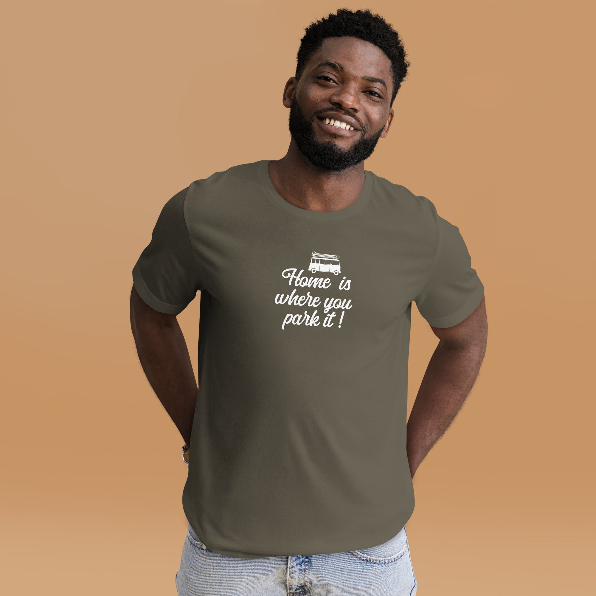 Unisex cotton t-shirt White Surf Combi on greens