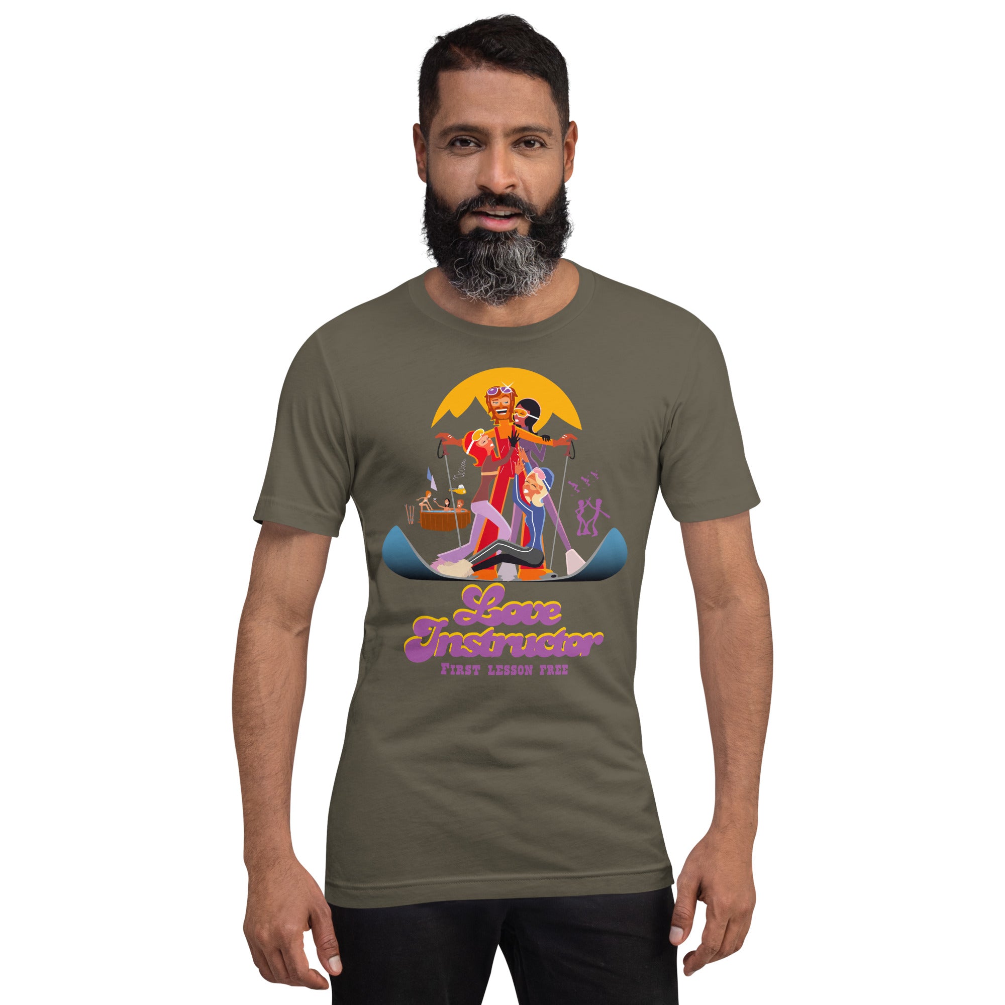 T-shirt en coton unisexe Love instructor First lesson free sur couleurs foncées