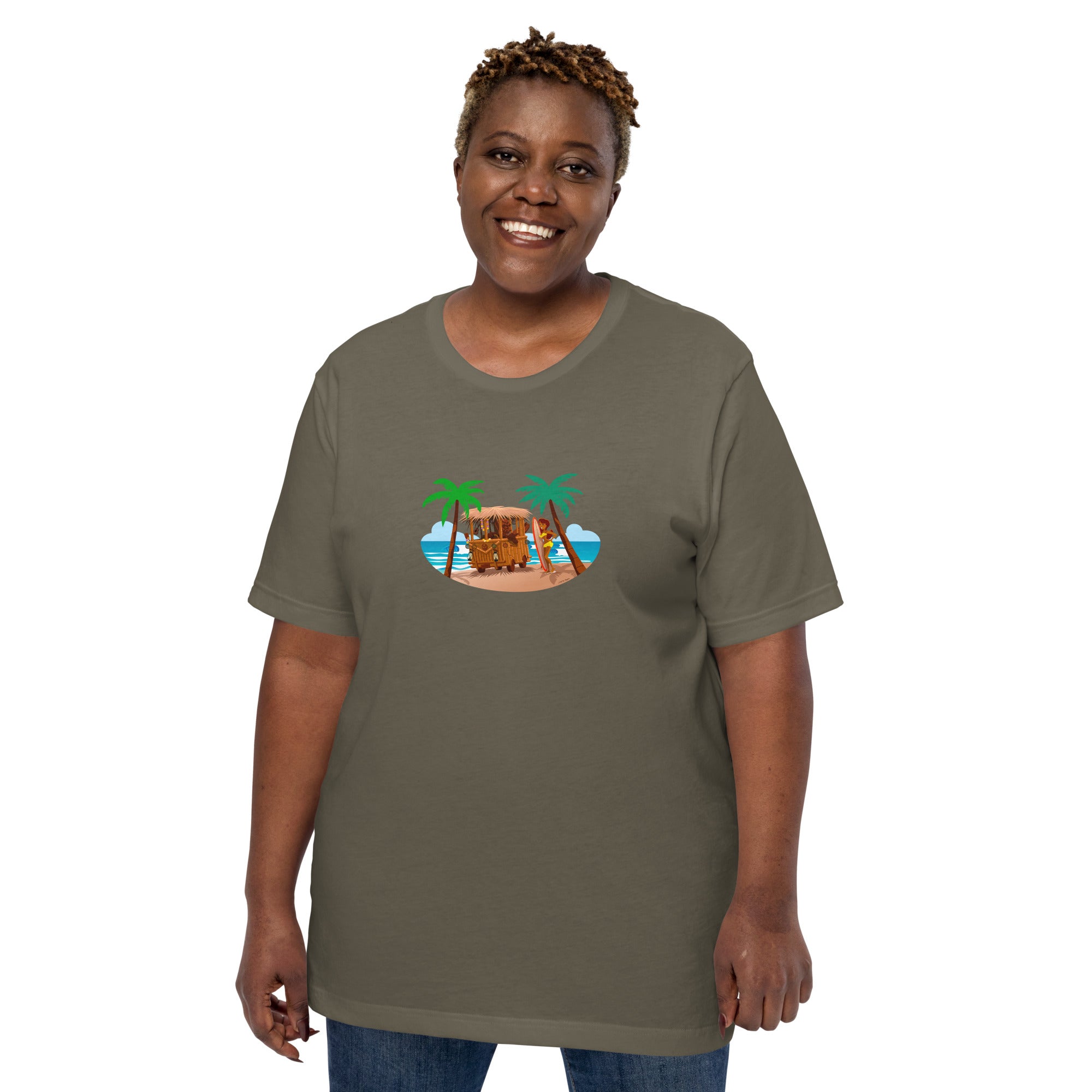 Unisex t-shirt Tiki Kombi on dark colors