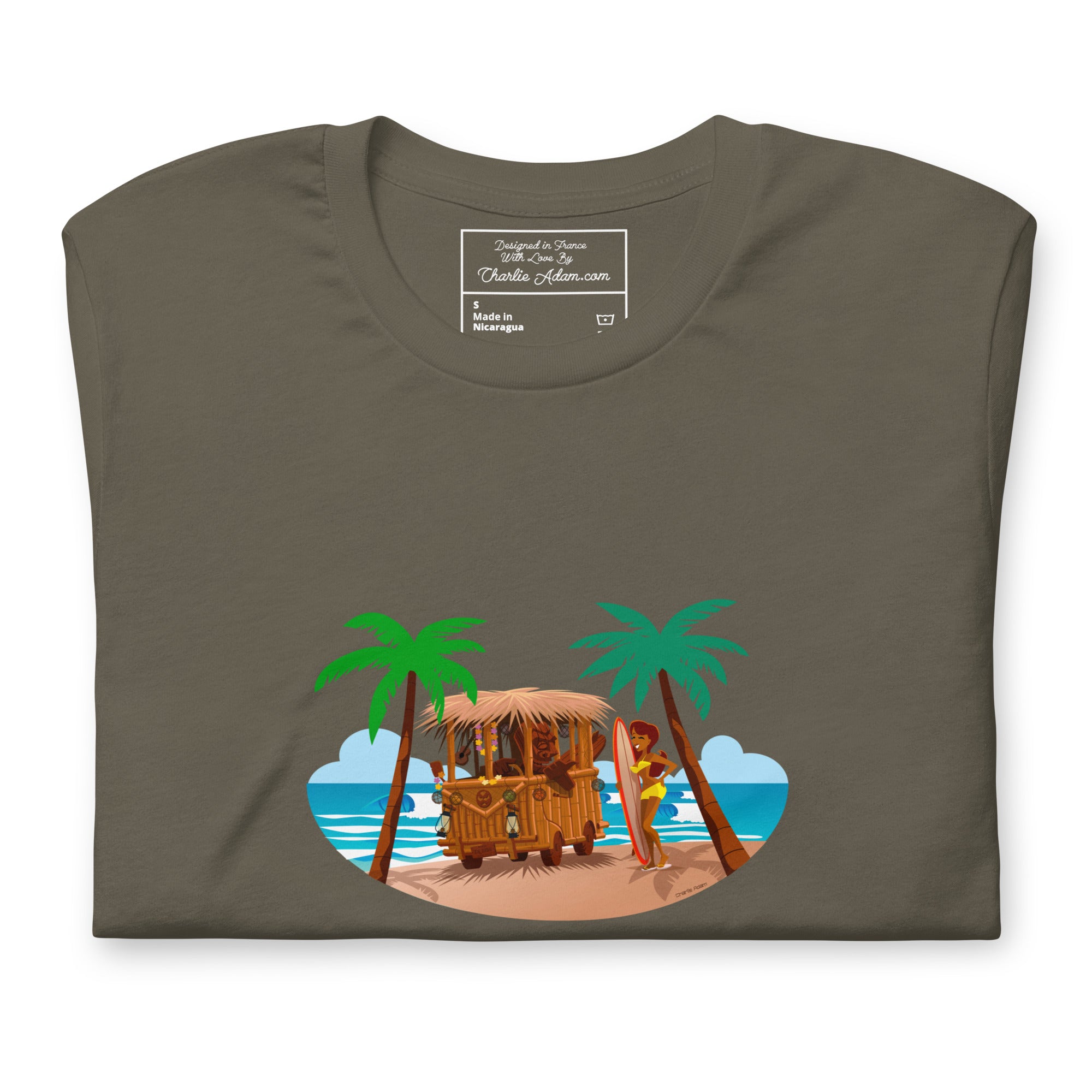 Unisex t-shirt Tiki Kombi on dark colors