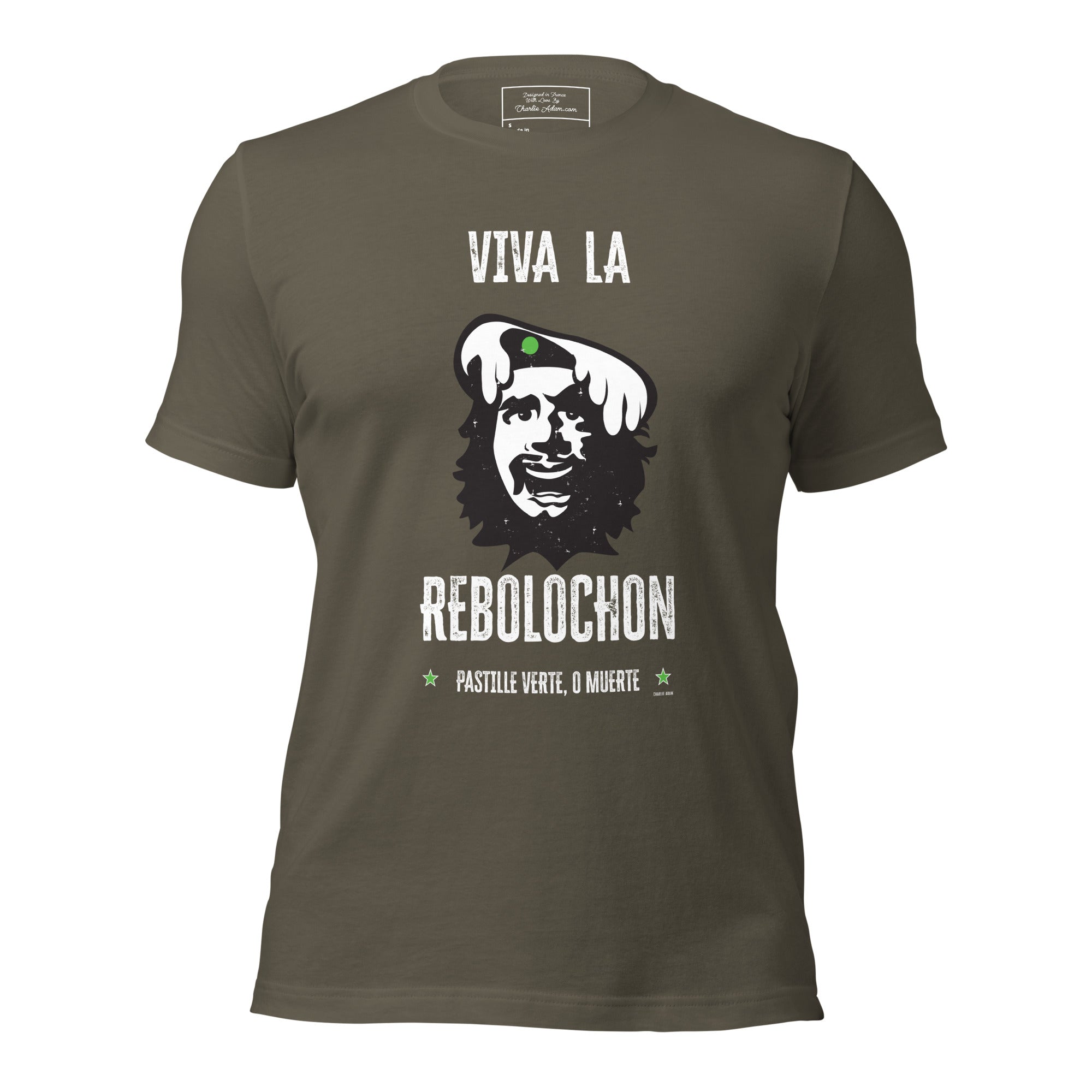 T-shirt en coton unisexe Viva la Rebolochon sur couleurs foncées