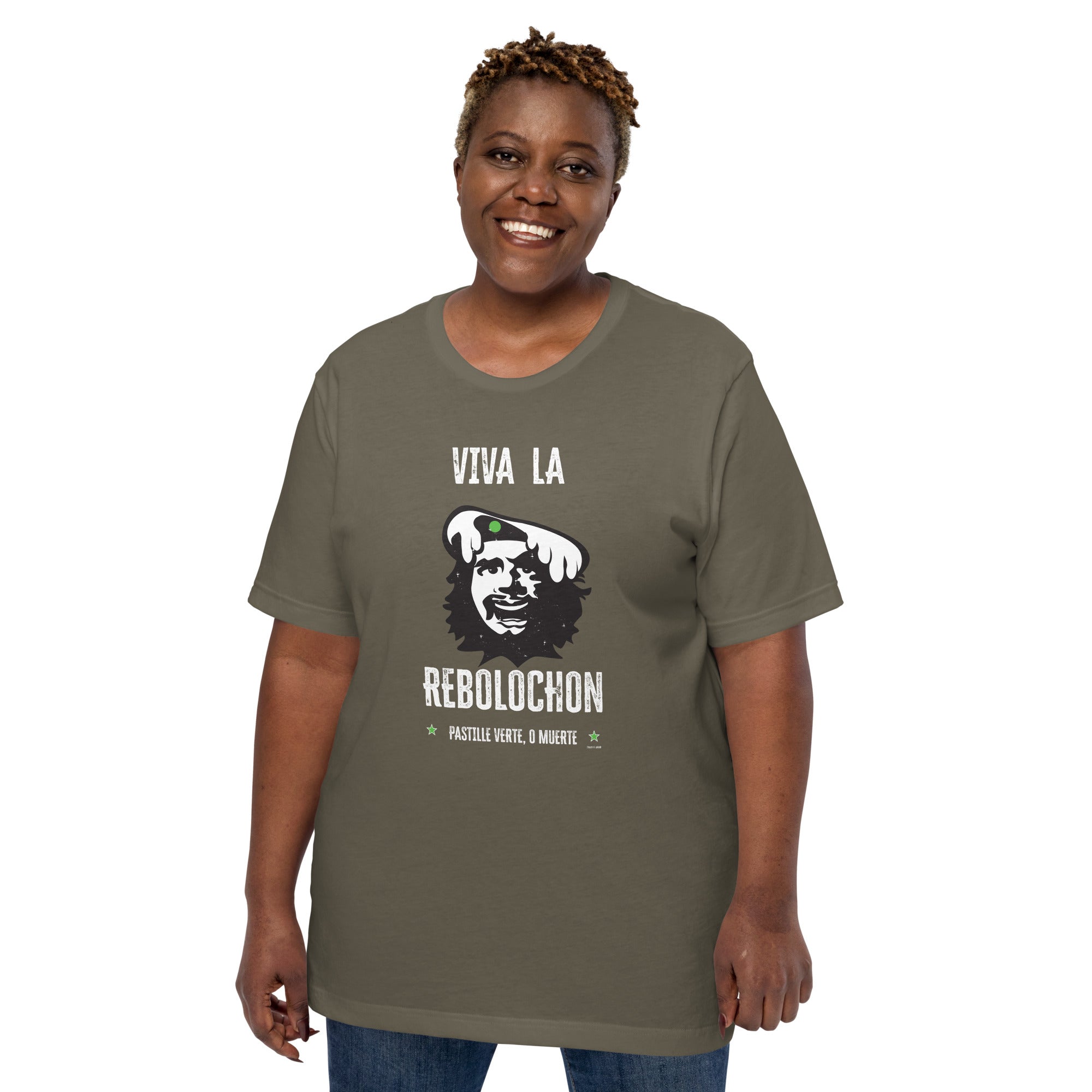 T-shirt en coton unisexe Viva la Rebolochon sur couleurs foncées