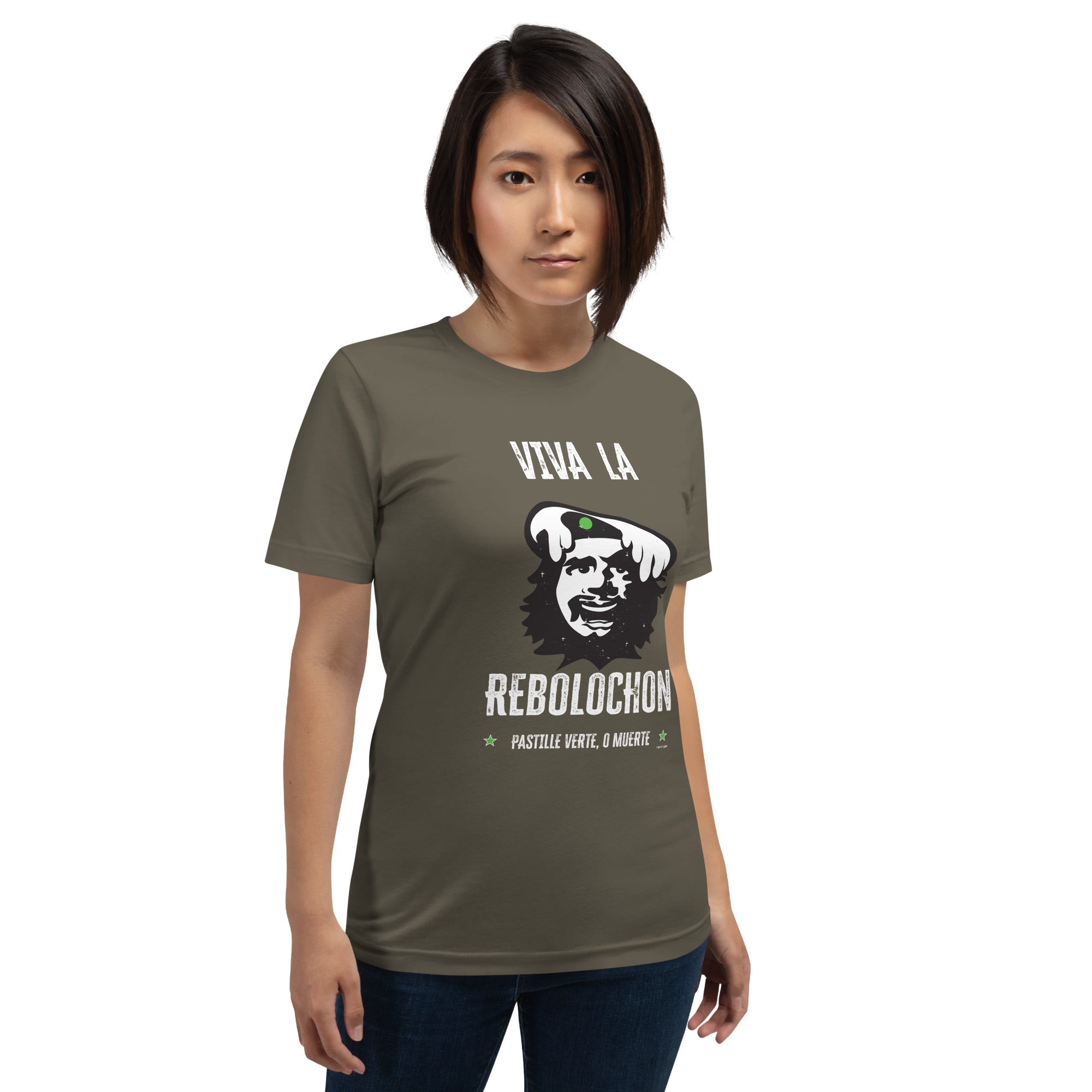 T-shirt en coton unisexe Viva la Rebolochon sur couleurs foncées