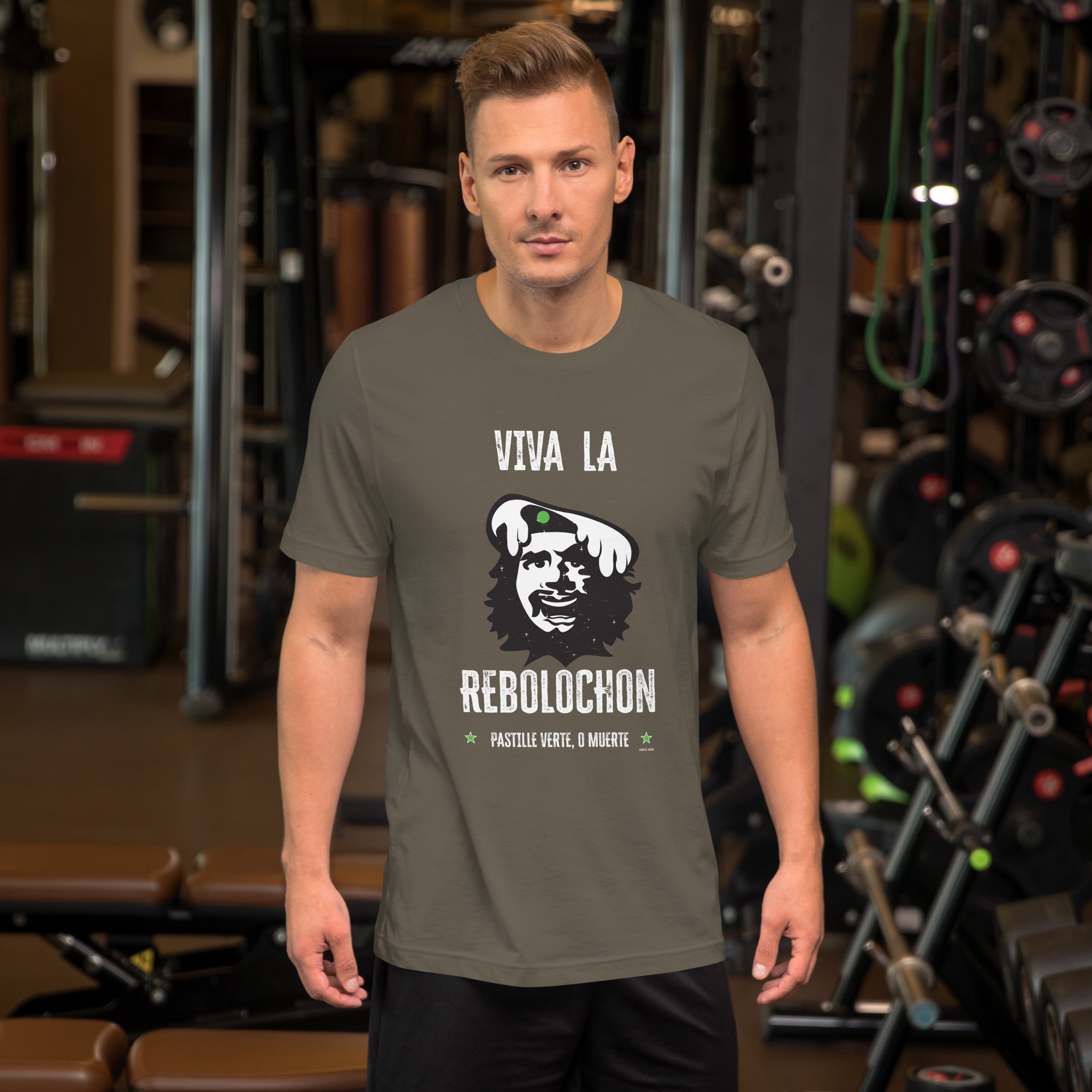 T-shirt en coton unisexe Viva la Rebolochon sur couleurs foncées