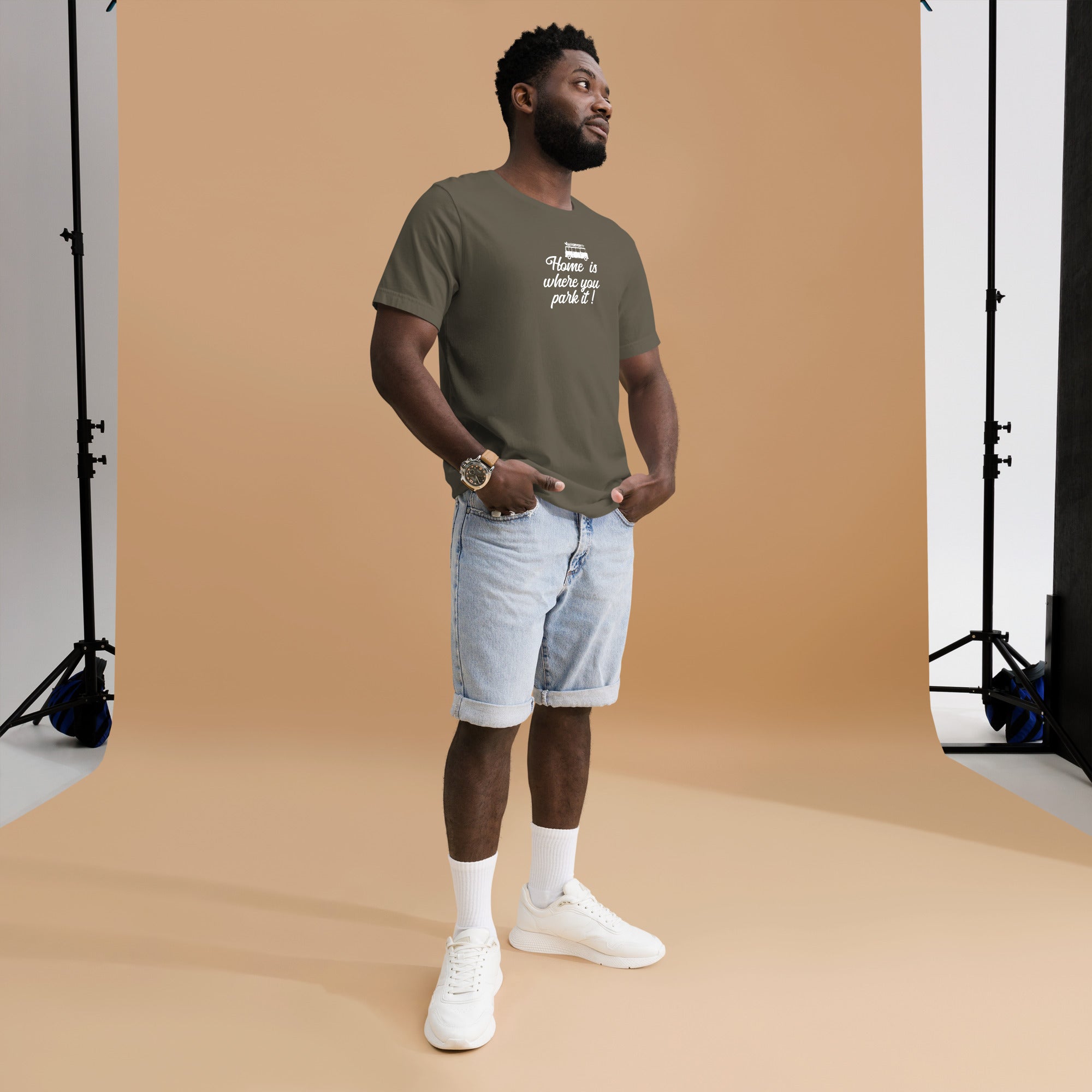 Unisex cotton t-shirt White Surf Combi on greens