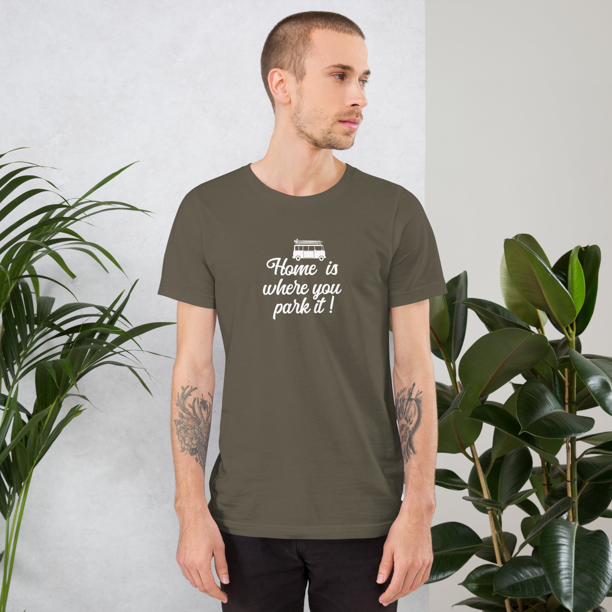 Unisex cotton t-shirt White Surf Combi on greens