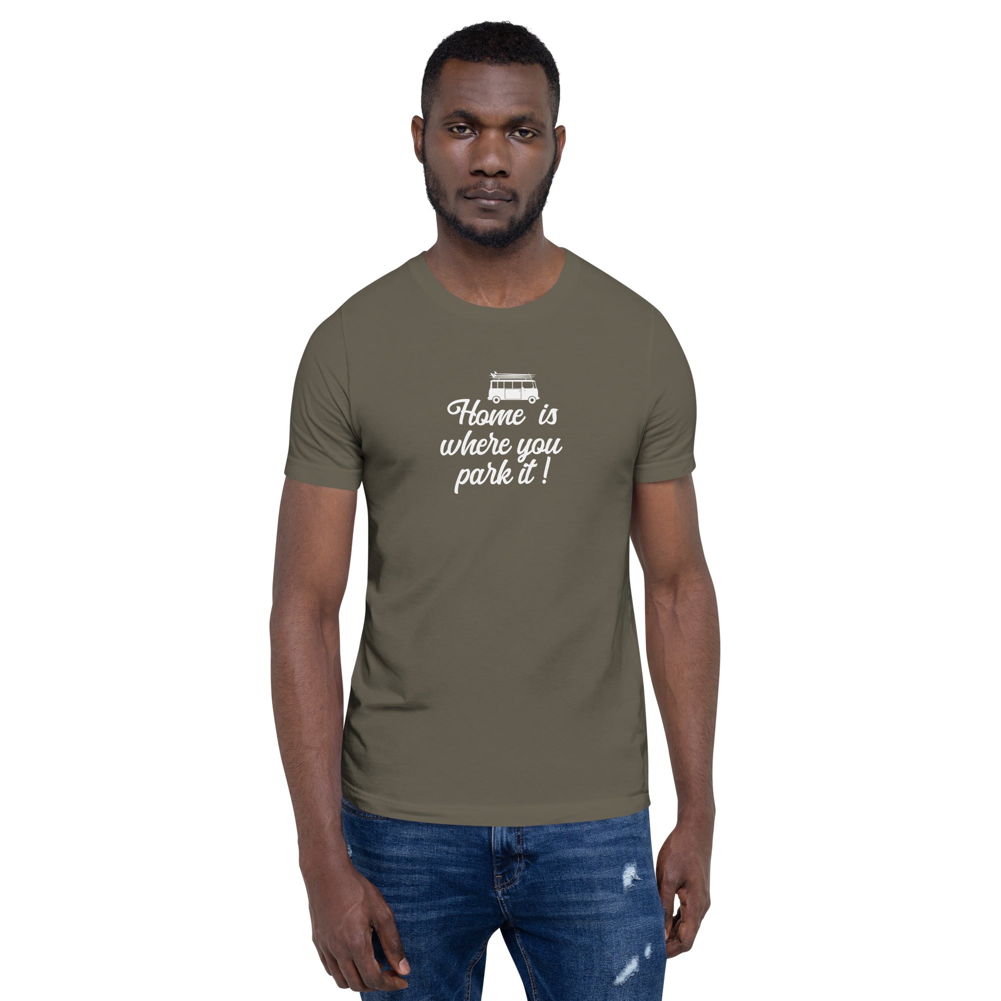 Unisex cotton t-shirt White Surf Combi on greens
