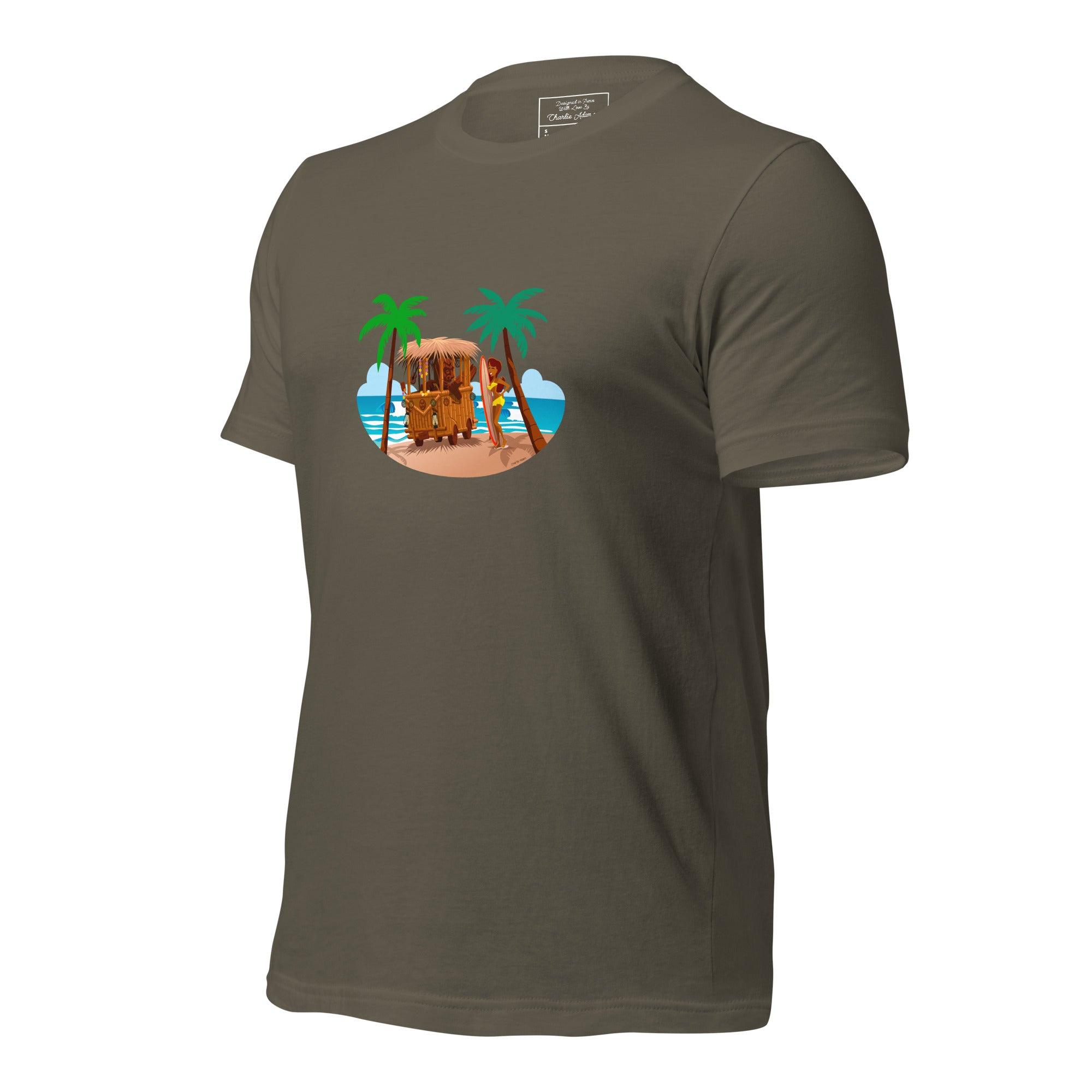 Unisex t-shirt Tiki Kombi on dark colors