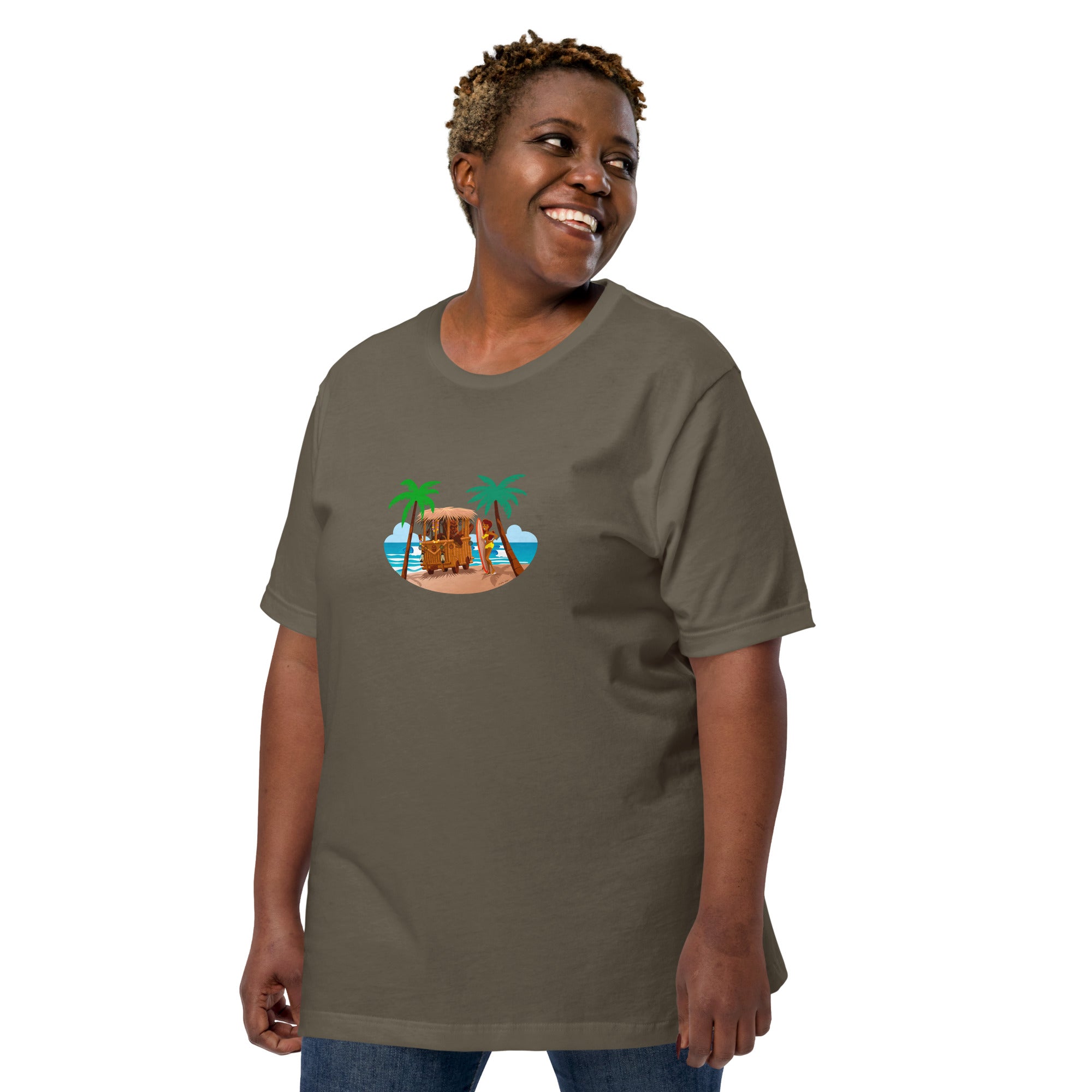 Unisex t-shirt Tiki Kombi on dark colors