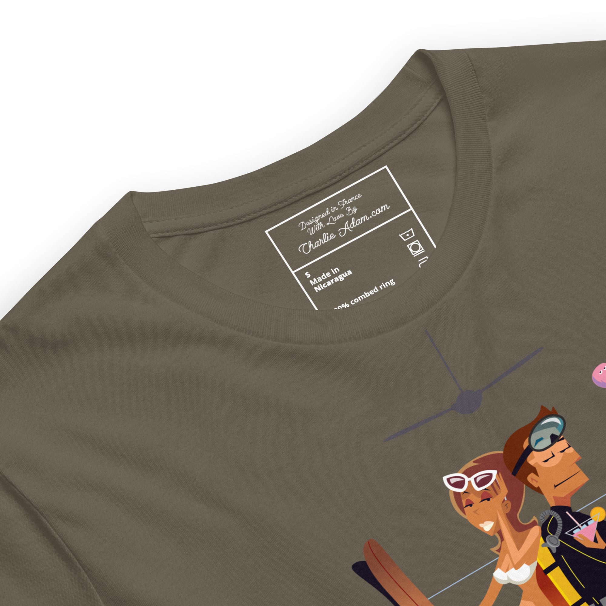 Unisex cotton t-shirt License to Chill Vamos a la Playa on Green