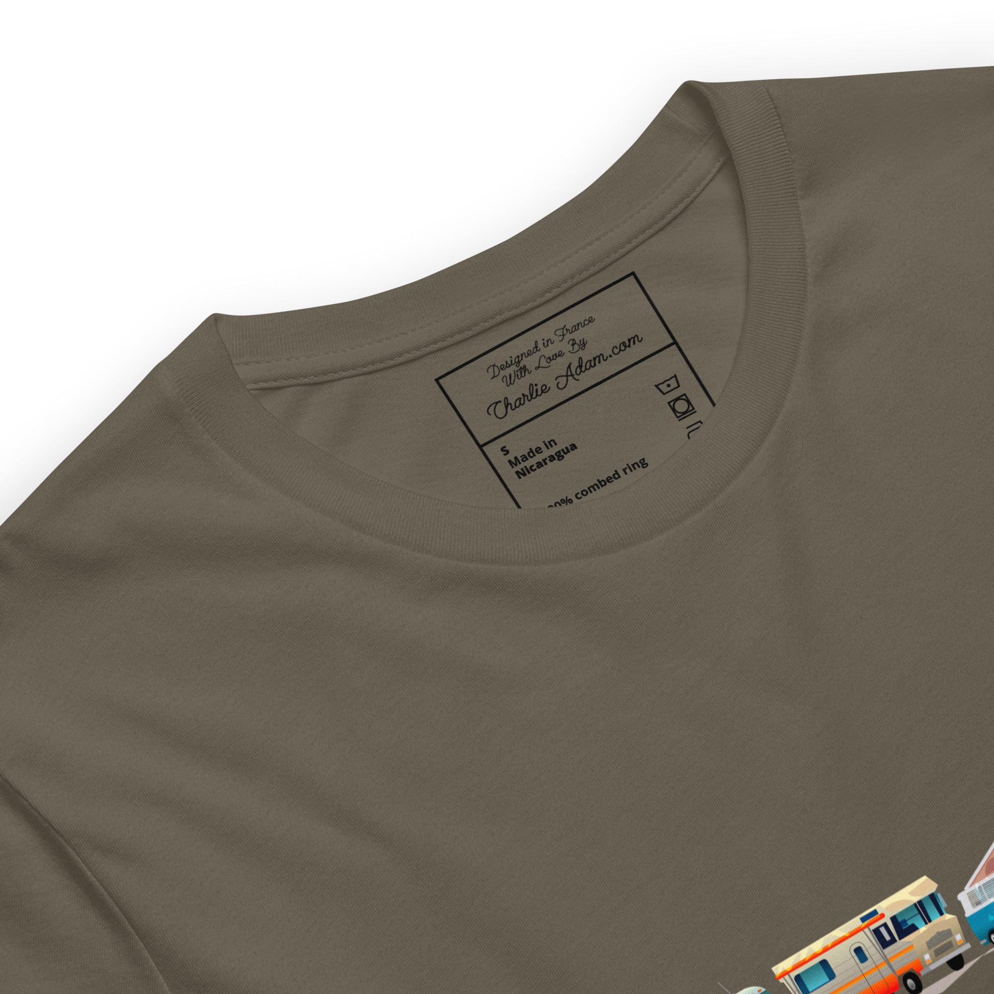 Unisex cotton t-shirt Vintage Campers: Home is where you park it on green