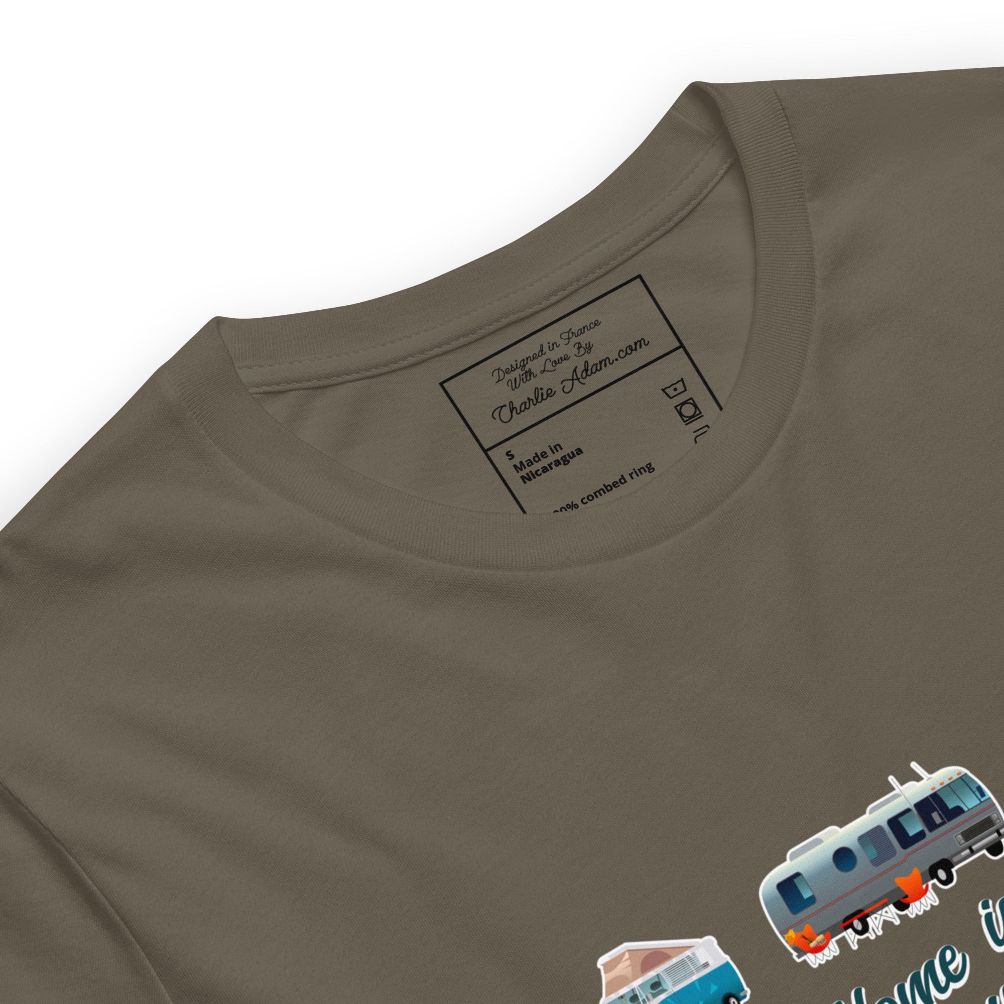 Unisex t-shirt Square Vintage Campers on greens