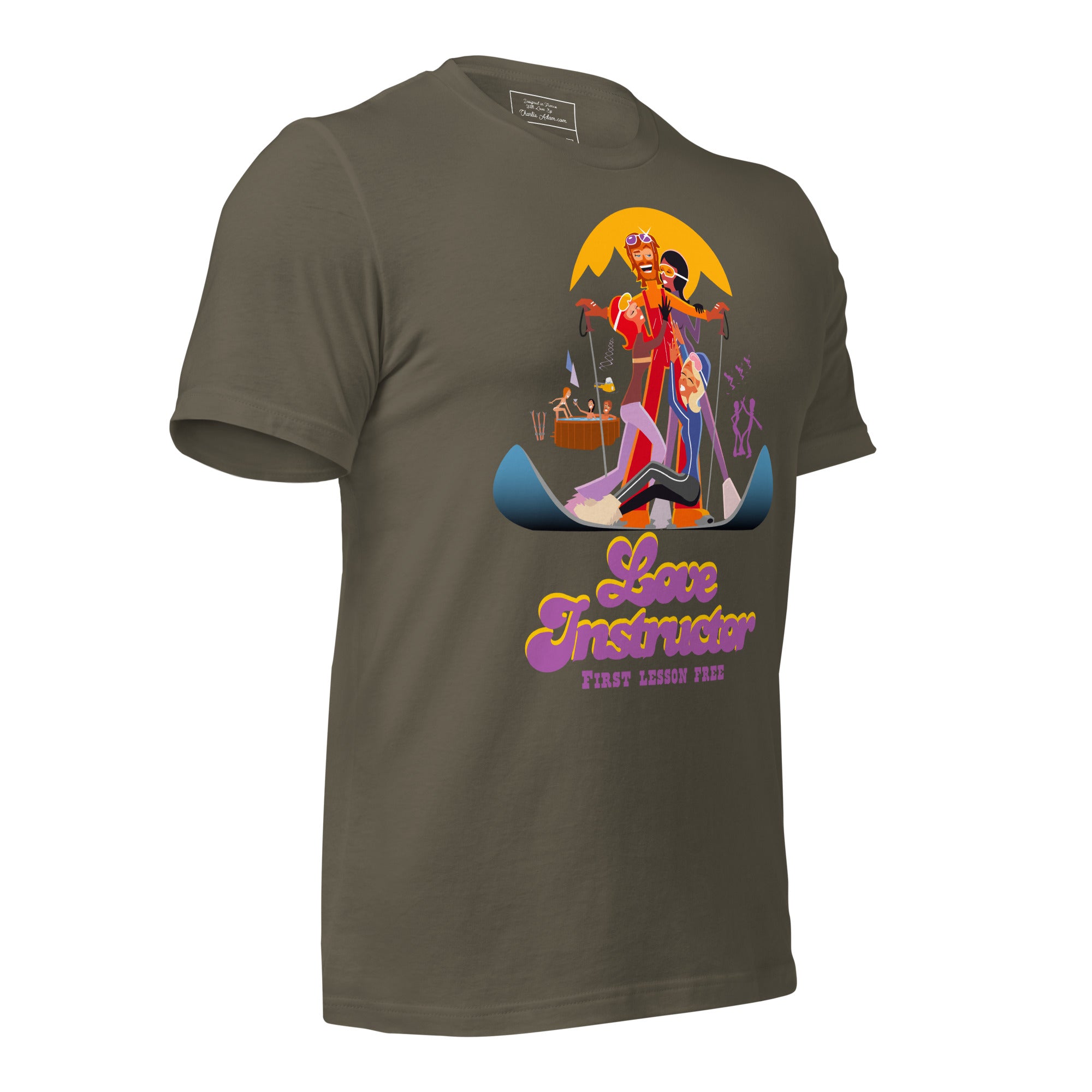 T-shirt en coton unisexe Love instructor First lesson free sur couleurs foncées