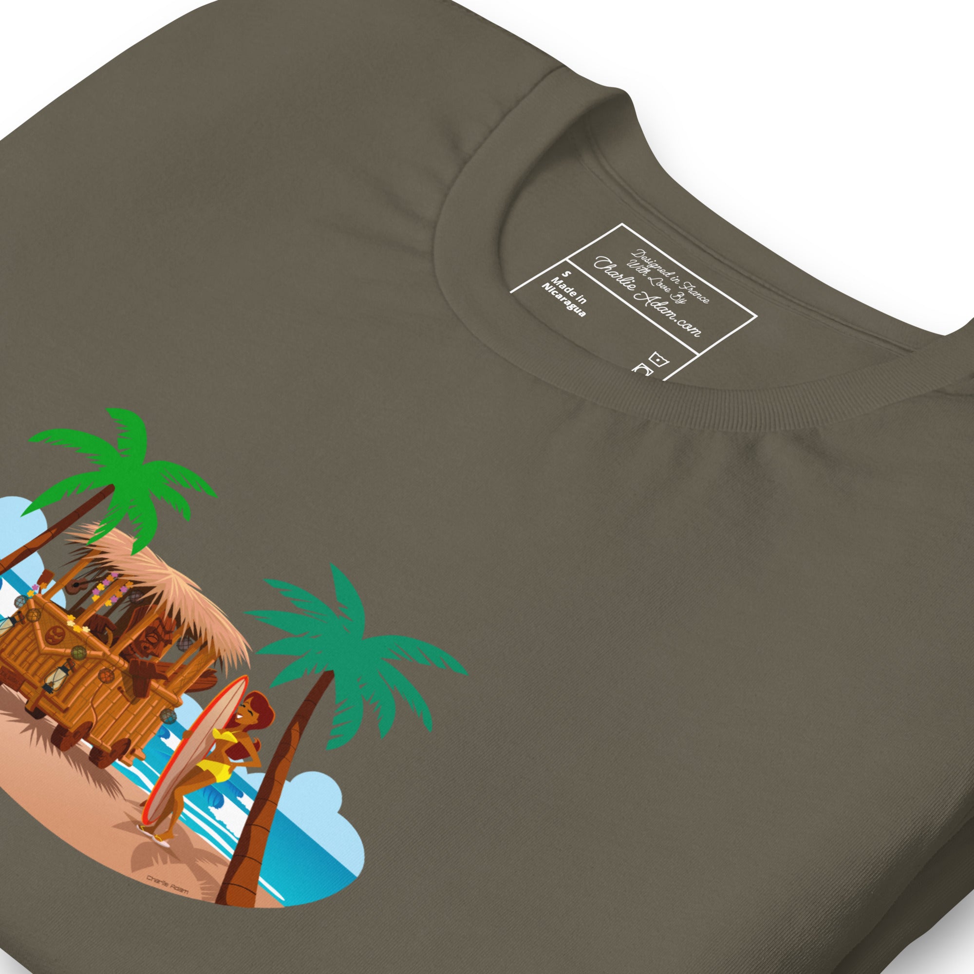 Unisex t-shirt Tiki Kombi on dark colors