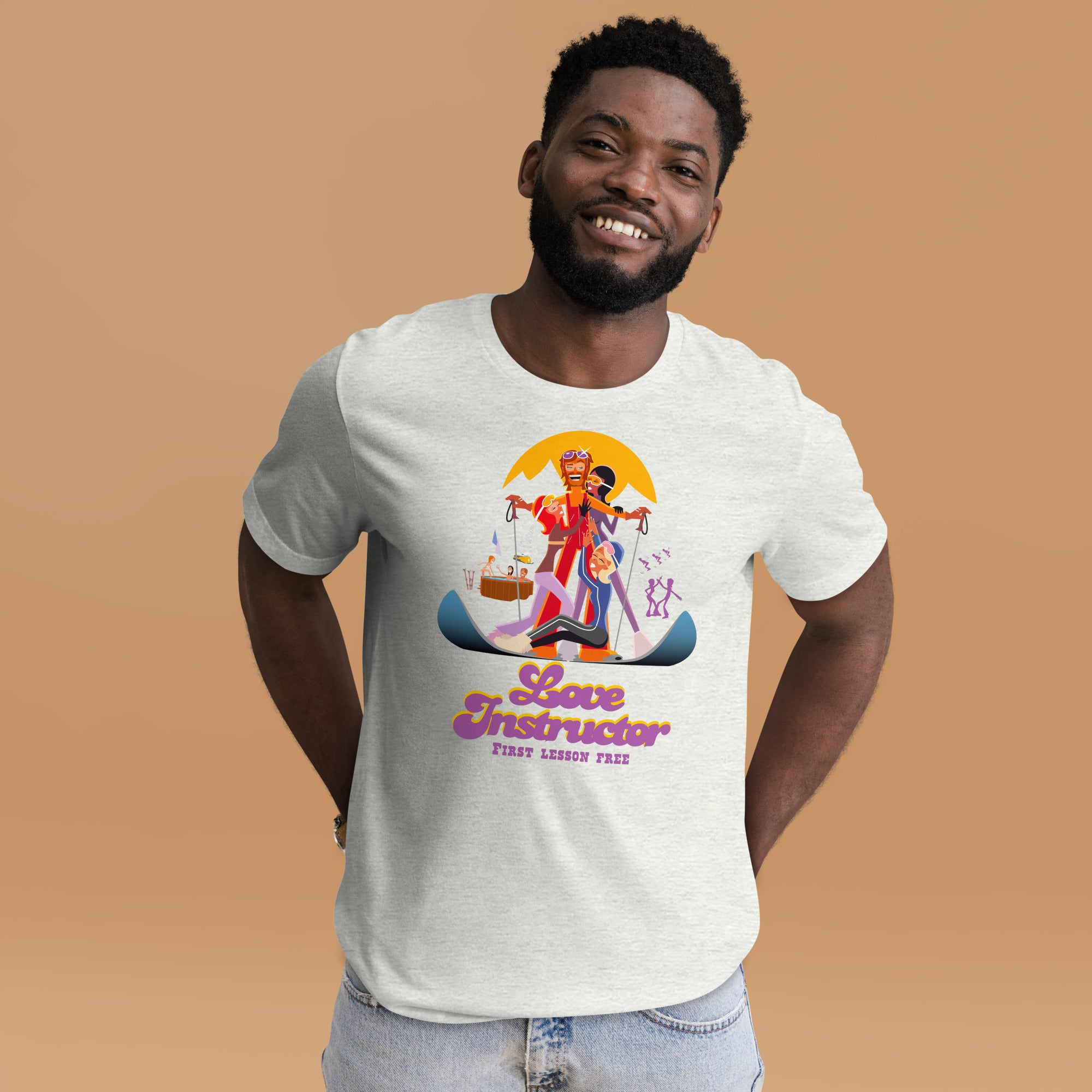 T-shirt en coton unisexe Love instructor First lesson free sur couleurs claires