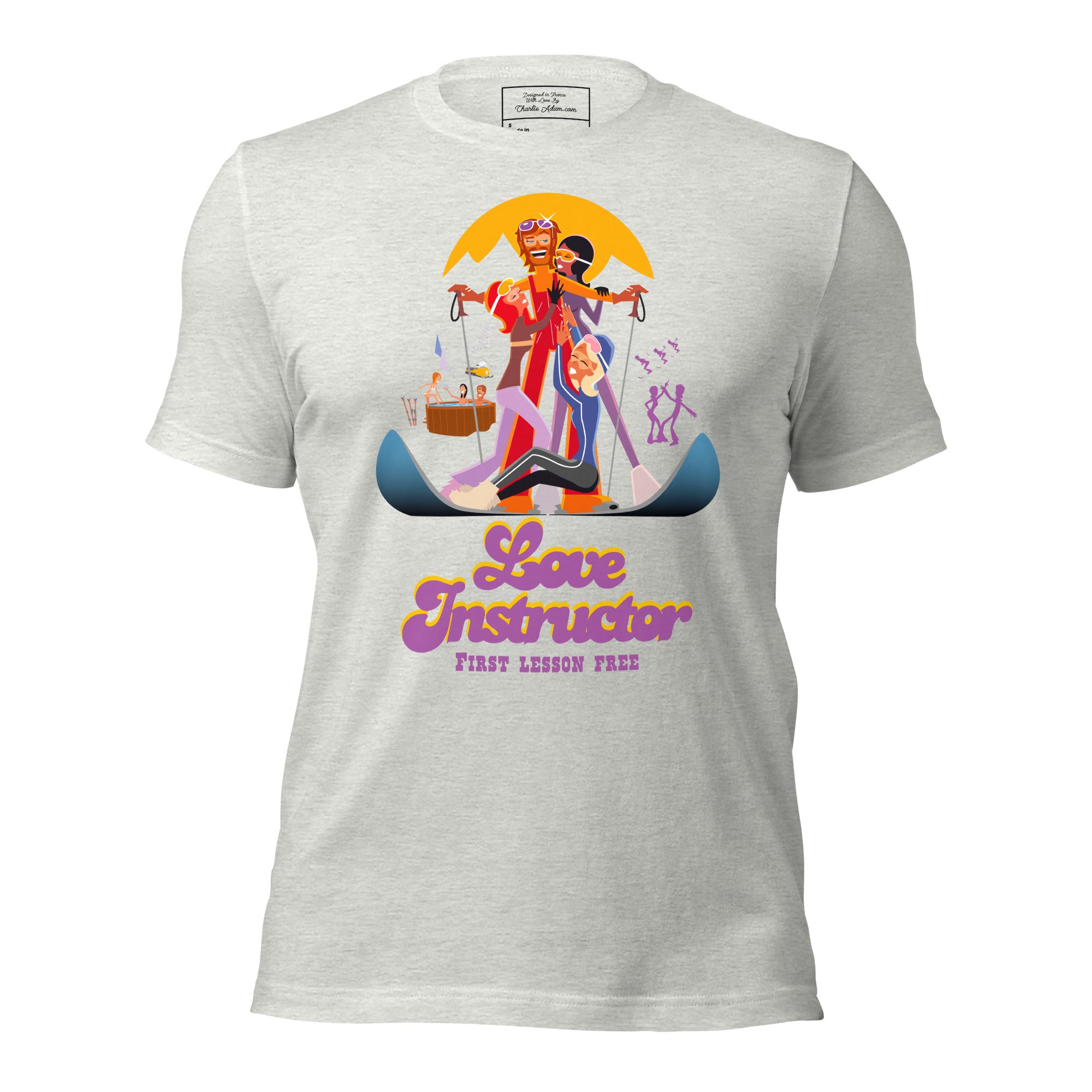 T-shirt en coton unisexe Love instructor First lesson free sur couleurs claires