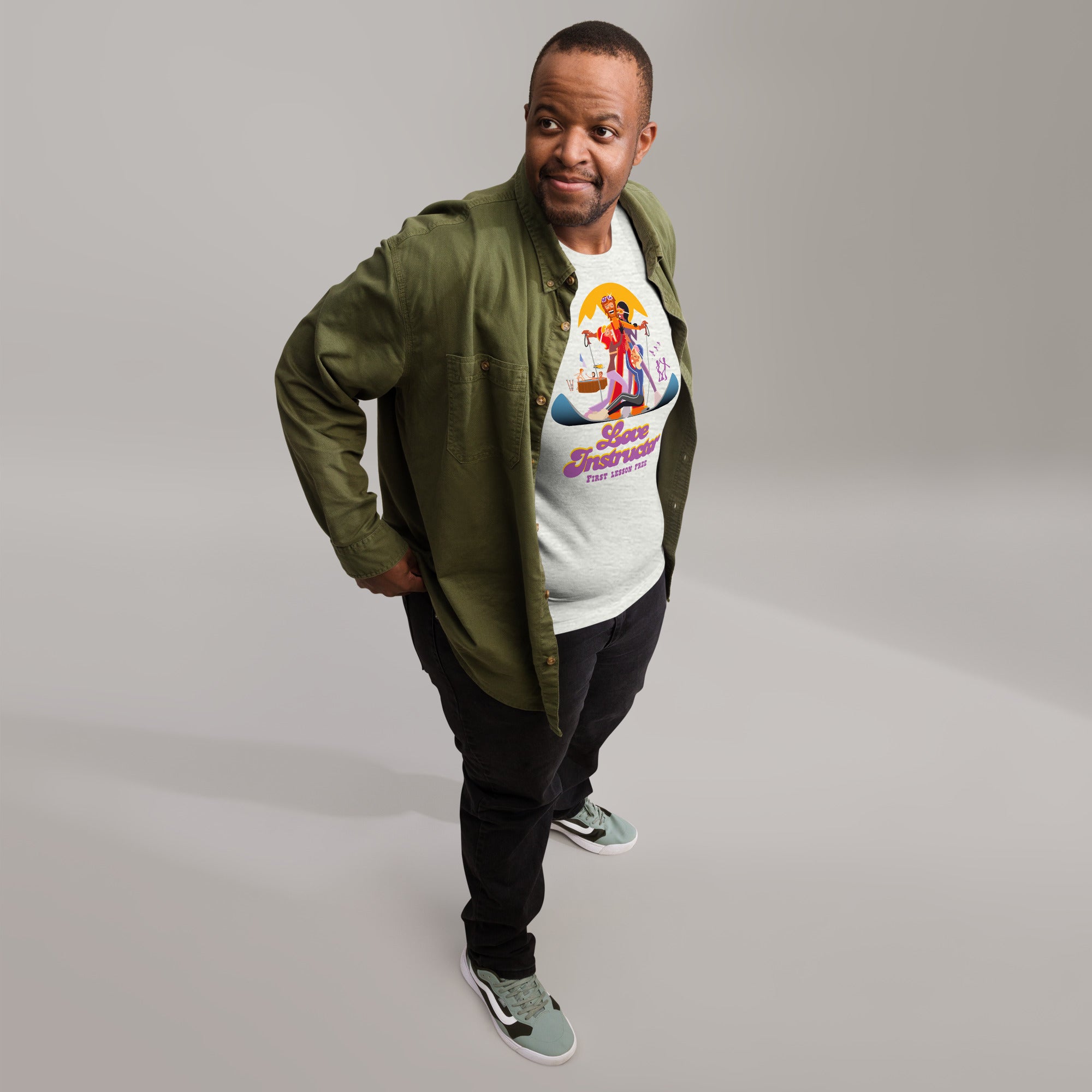 T-shirt en coton unisexe Love instructor First lesson free sur couleurs claires