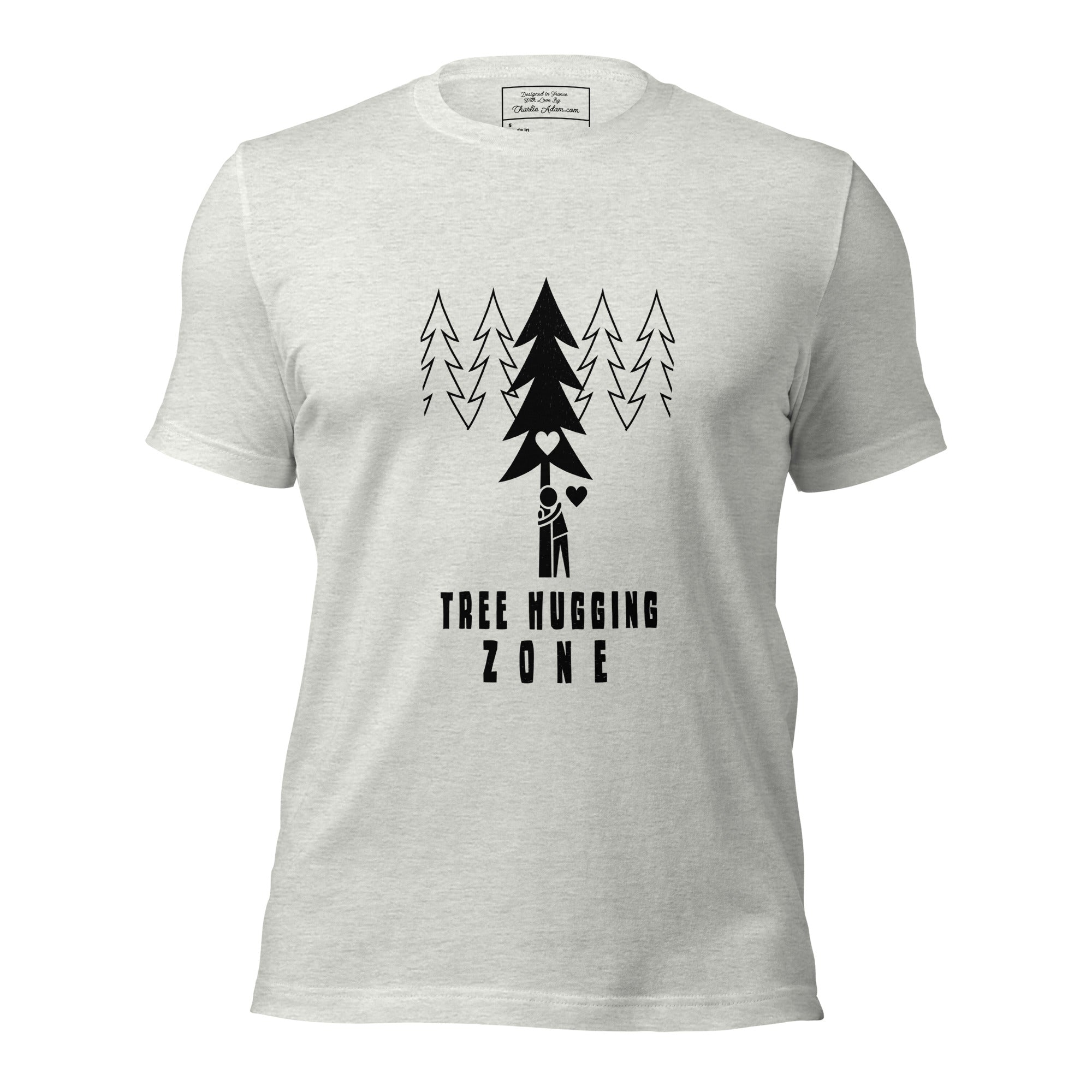 Unisex t-shirt Tree hugging zone on light heather colors
