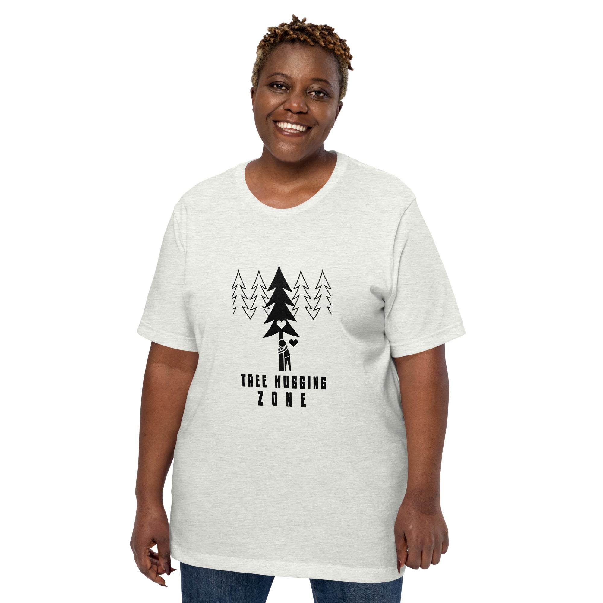 Unisex t-shirt Tree hugging zone on light heather colors