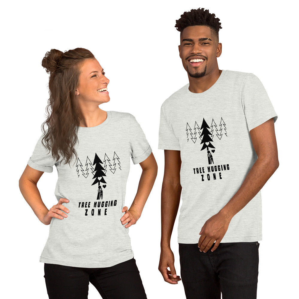 Unisex t-shirt Tree hugging zone on light heather colors