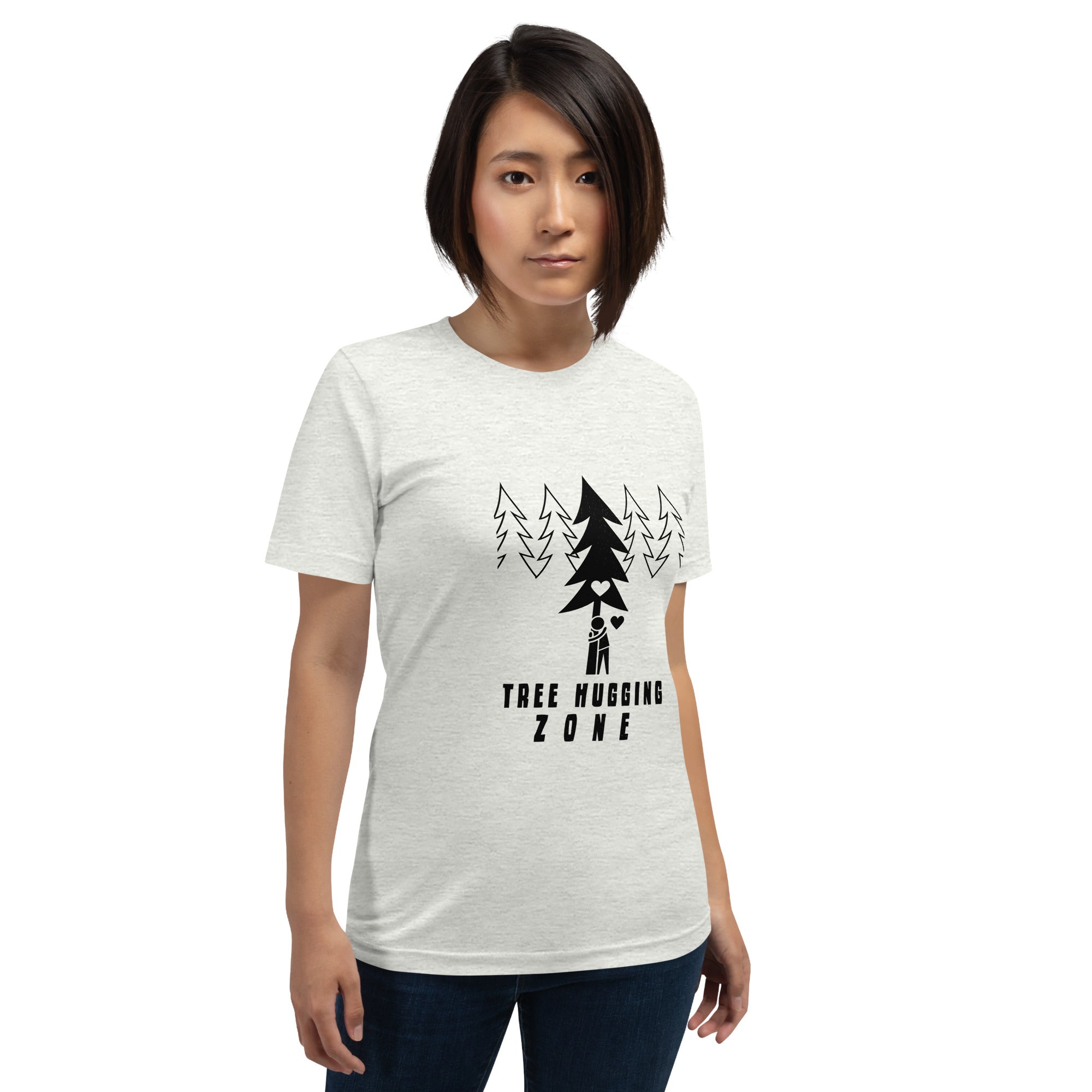 Unisex t-shirt Tree hugging zone on light heather colors