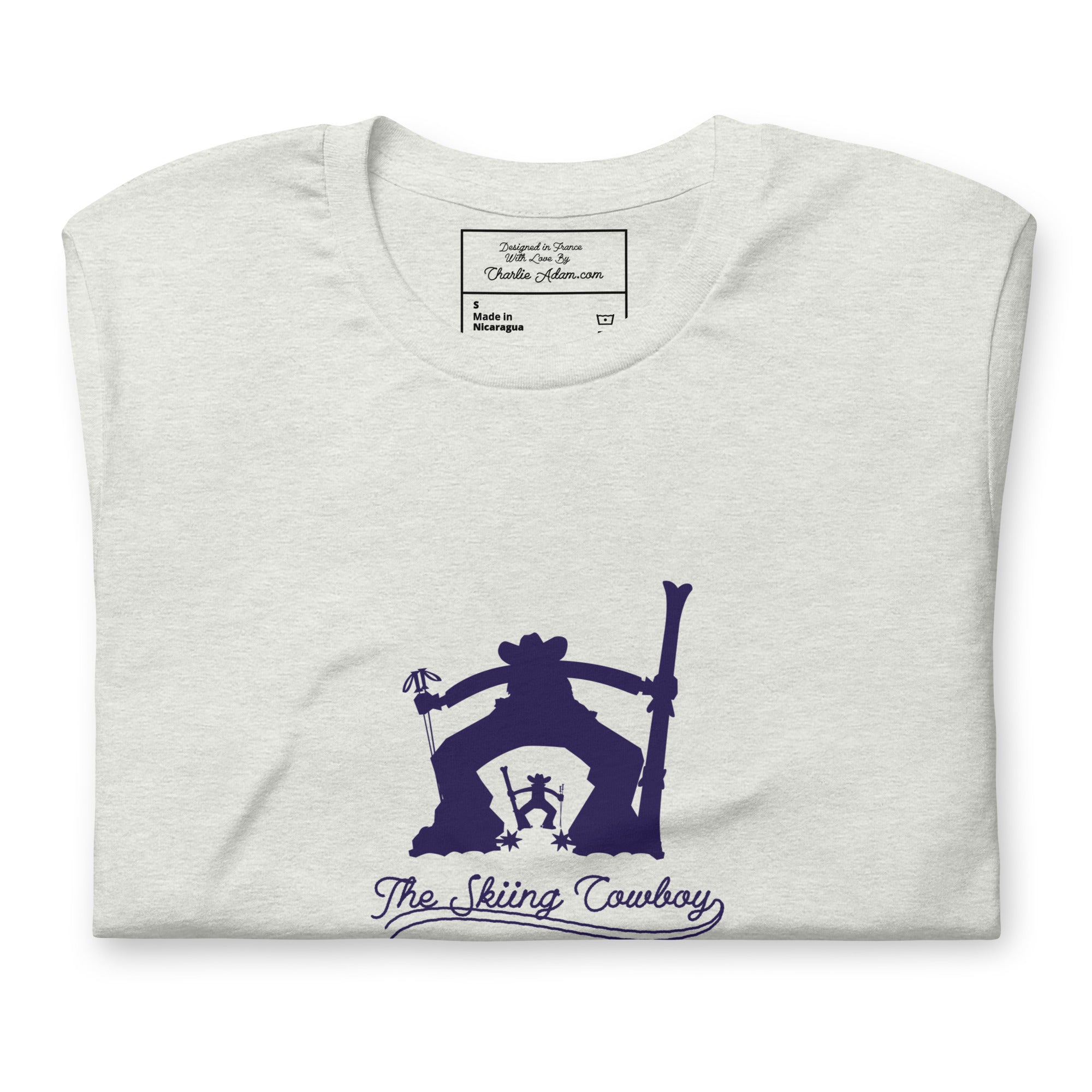 T-shirt en coton unisexe Ski Fight at OK Corral Silhouette sur couleurs chinées claires