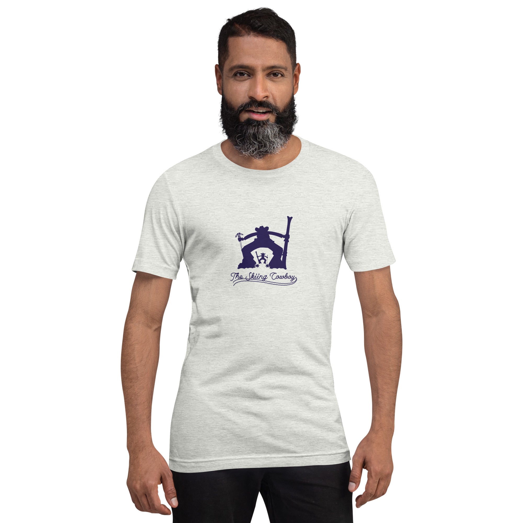 T-shirt en coton unisexe Ski Fight at OK Corral Silhouette sur couleurs chinées claires