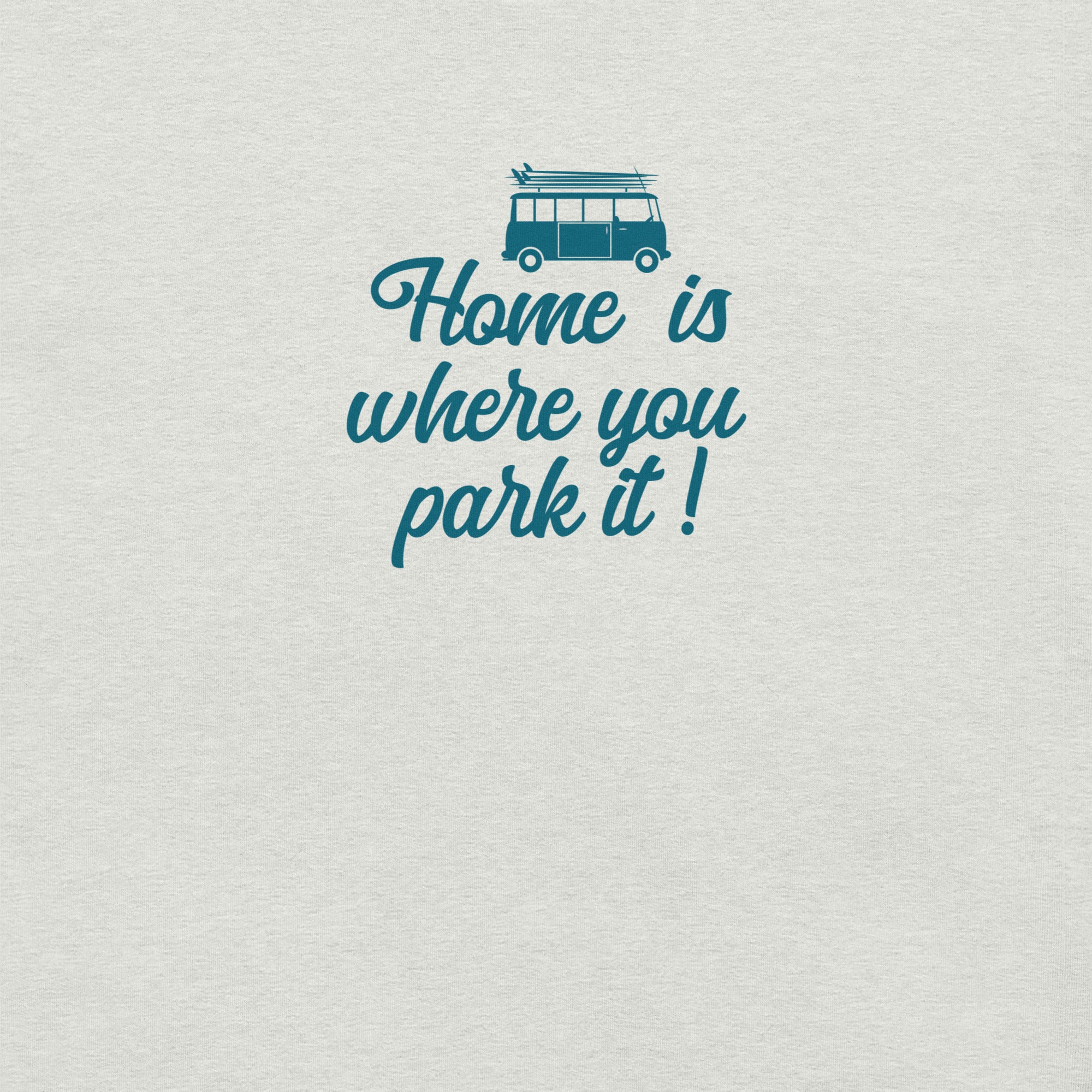 T-shirt en coton unisexe Blue Surf Combi sur couleurs chinées claires