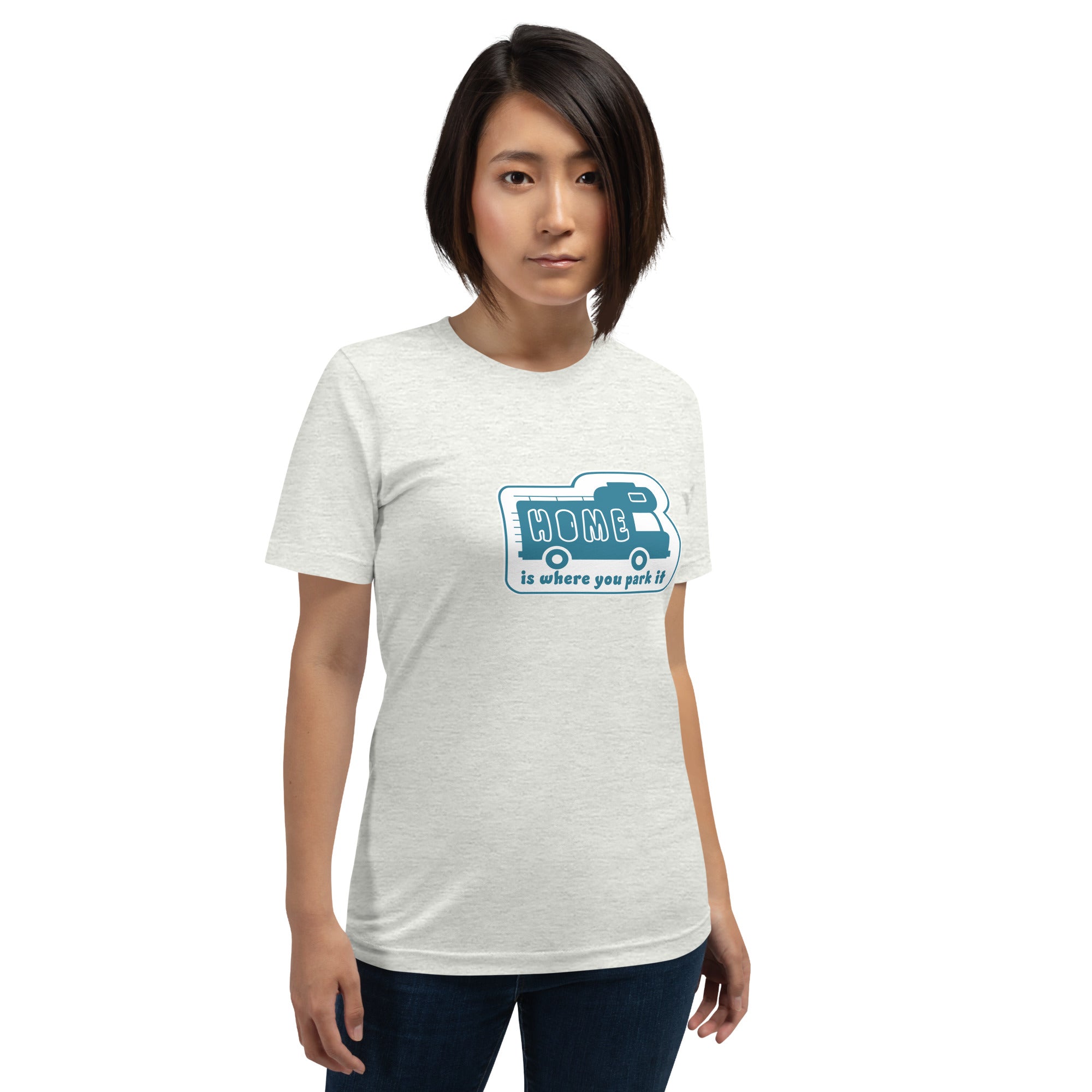 Unisex cotton t-shirt Bold Camper Van on light heather colors