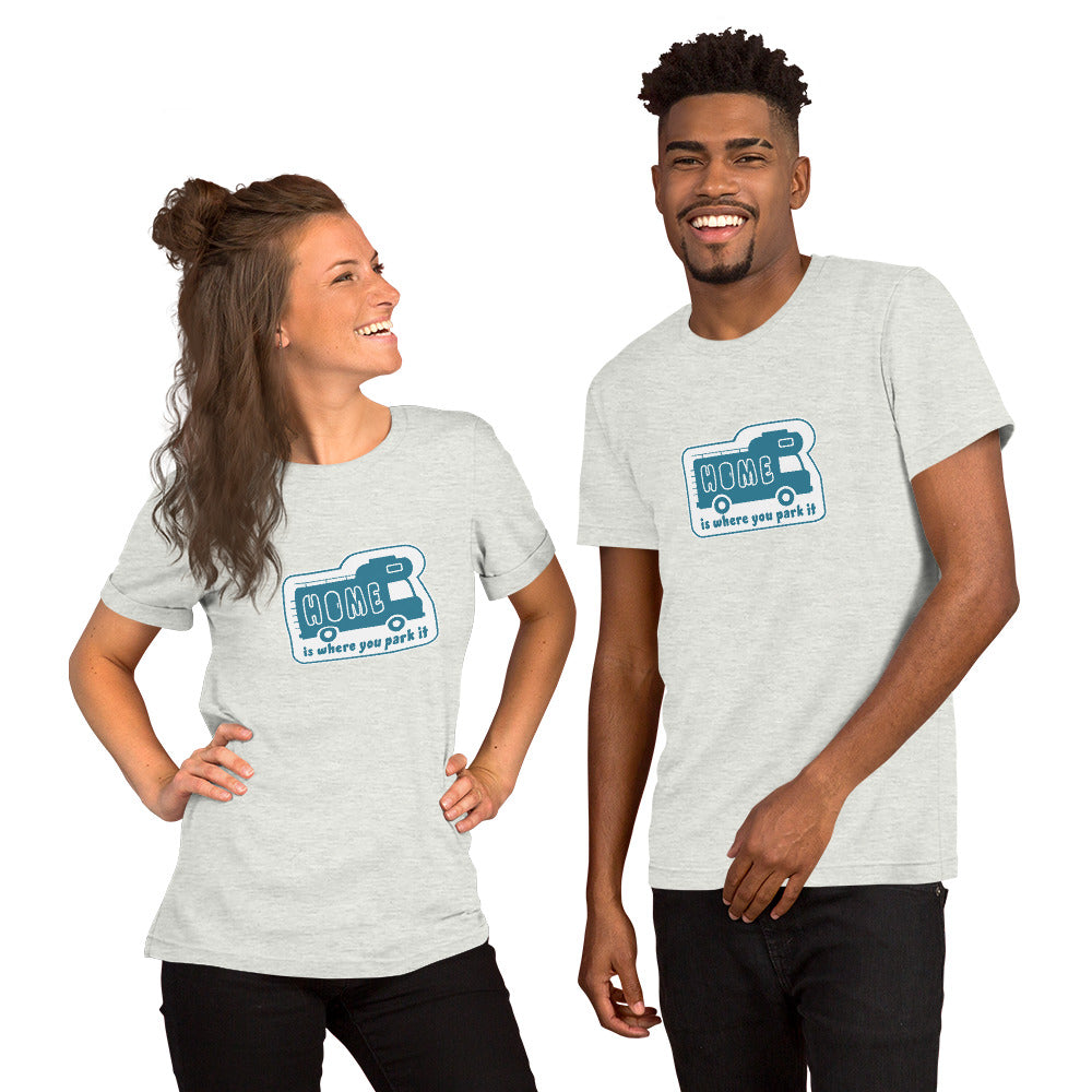 Unisex cotton t-shirt Bold Camper Van on light heather colors