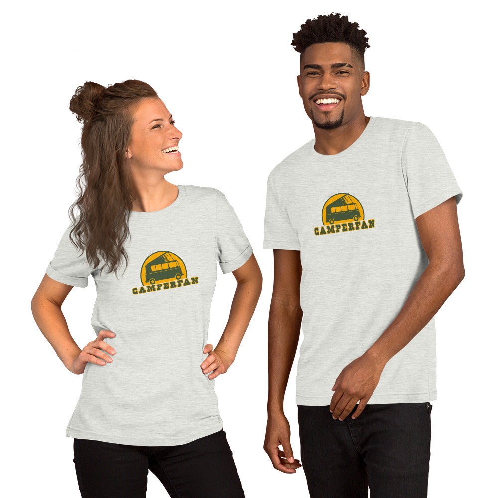 Unisex t-shirt Camperfan on light heather colors