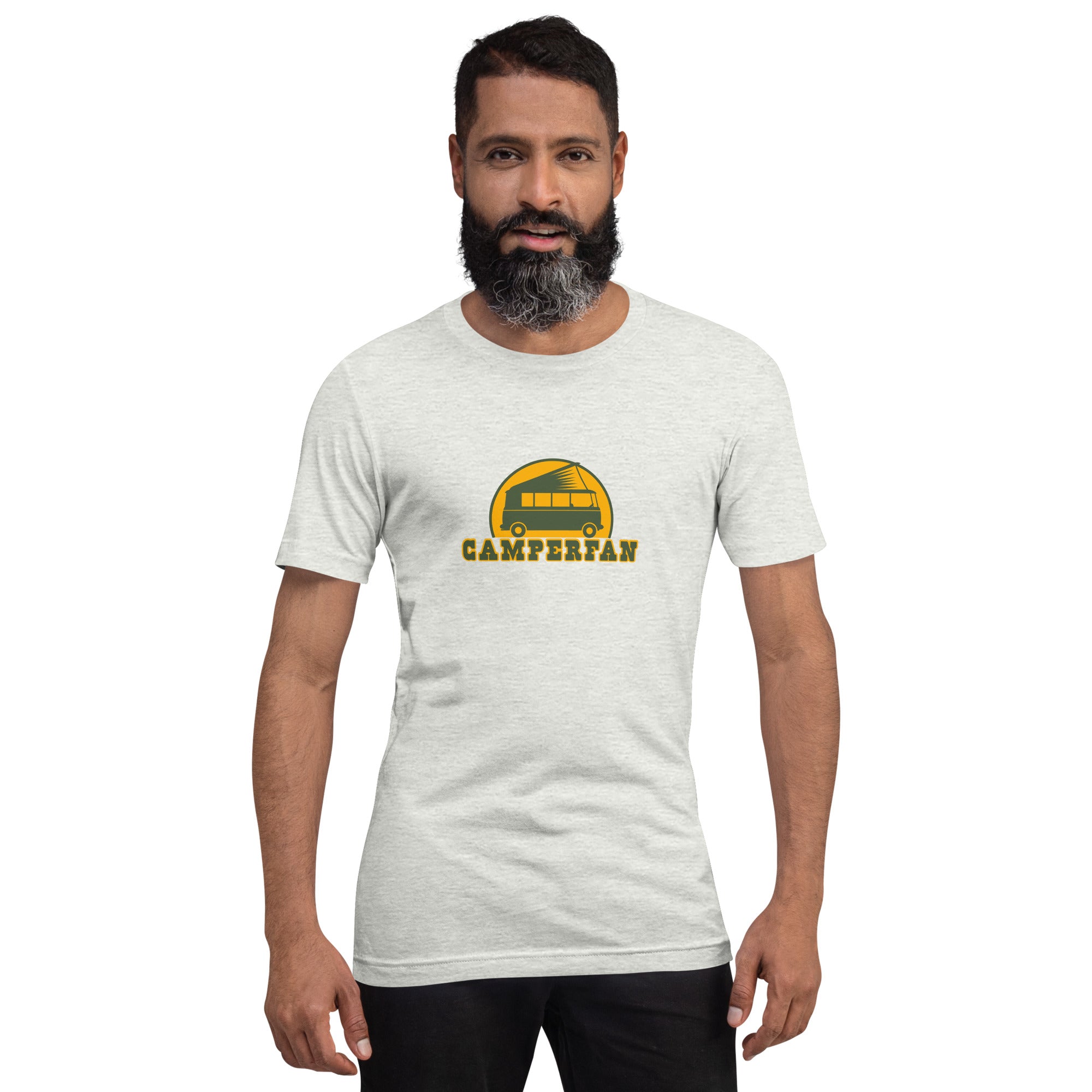 Unisex t-shirt Camperfan on light heather colors