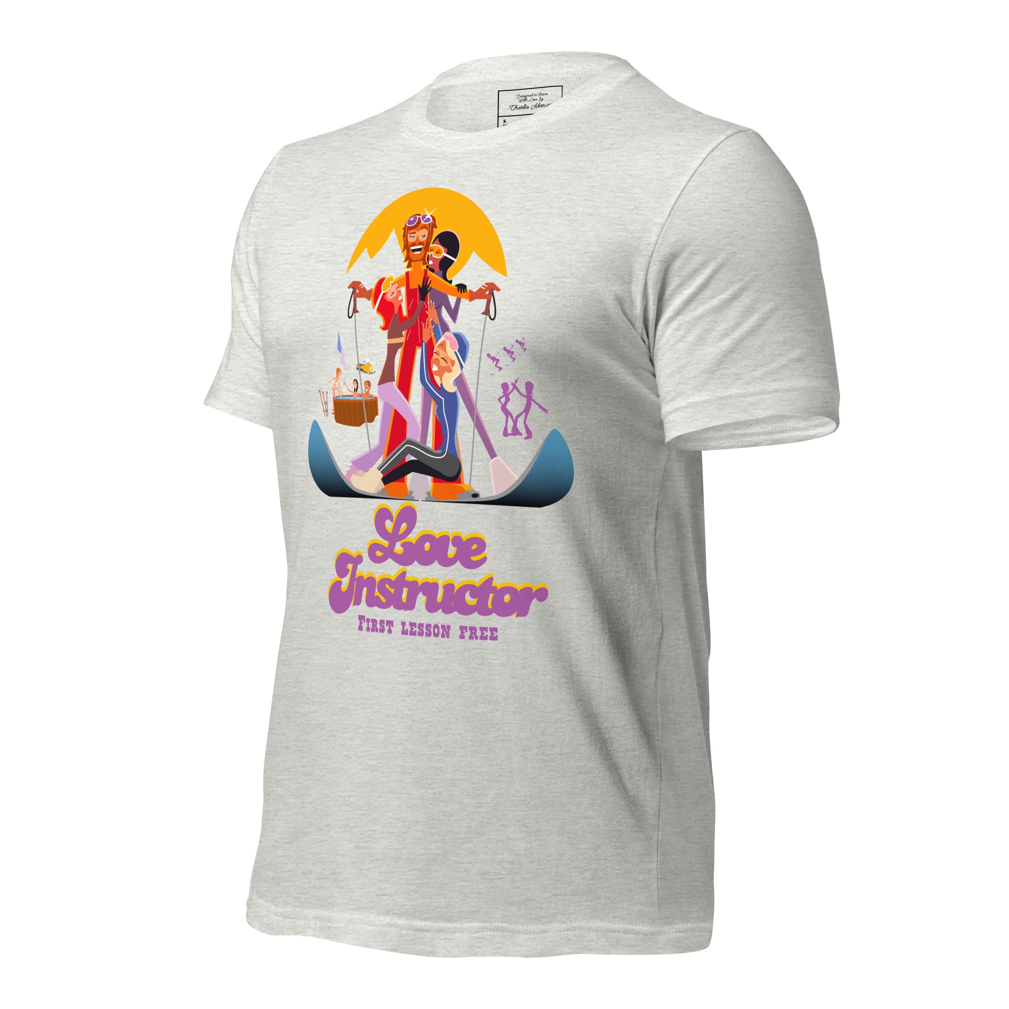 T-shirt en coton unisexe Love instructor First lesson free sur couleurs claires
