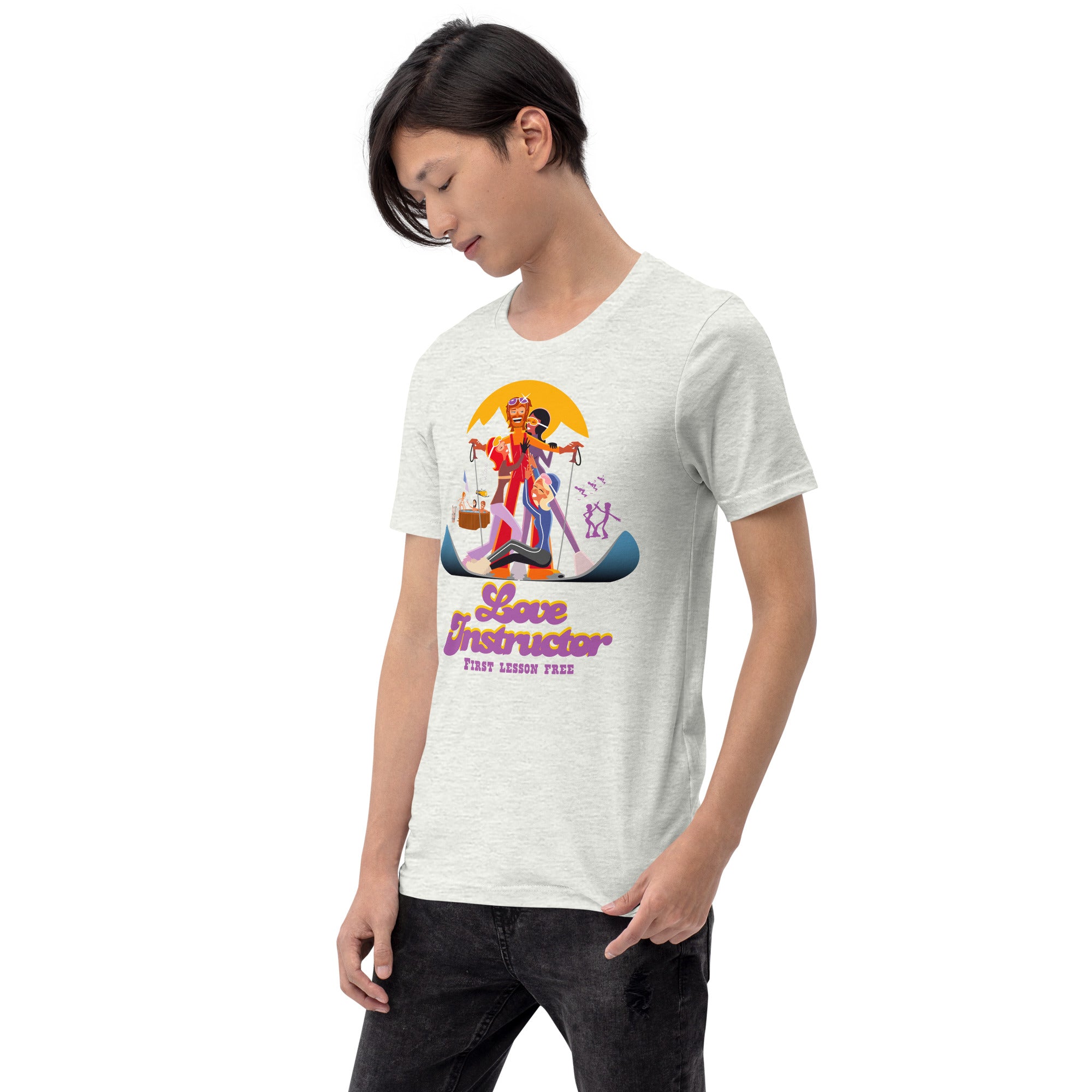 T-shirt en coton unisexe Love instructor First lesson free sur couleurs claires