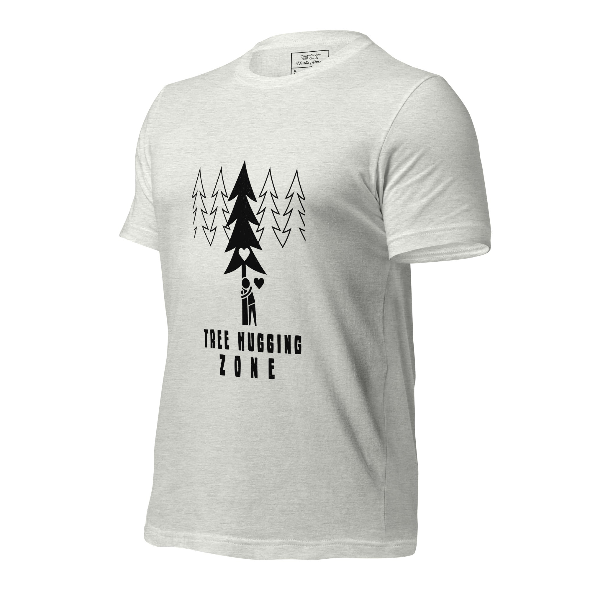Unisex t-shirt Tree hugging zone on light heather colors