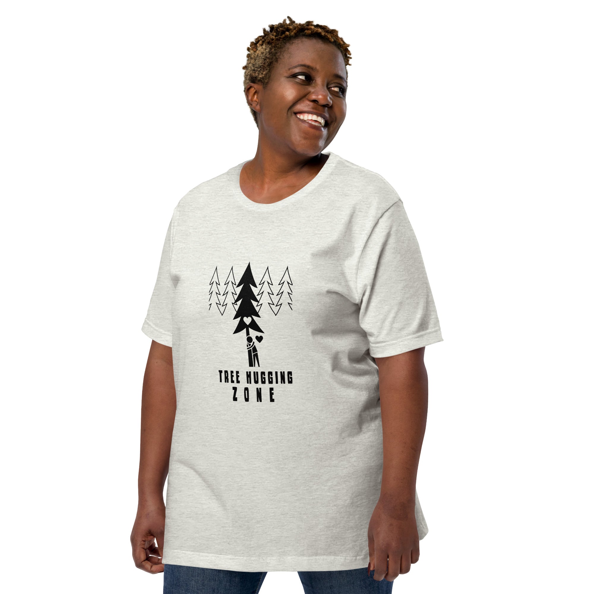 Unisex t-shirt Tree hugging zone on light heather colors