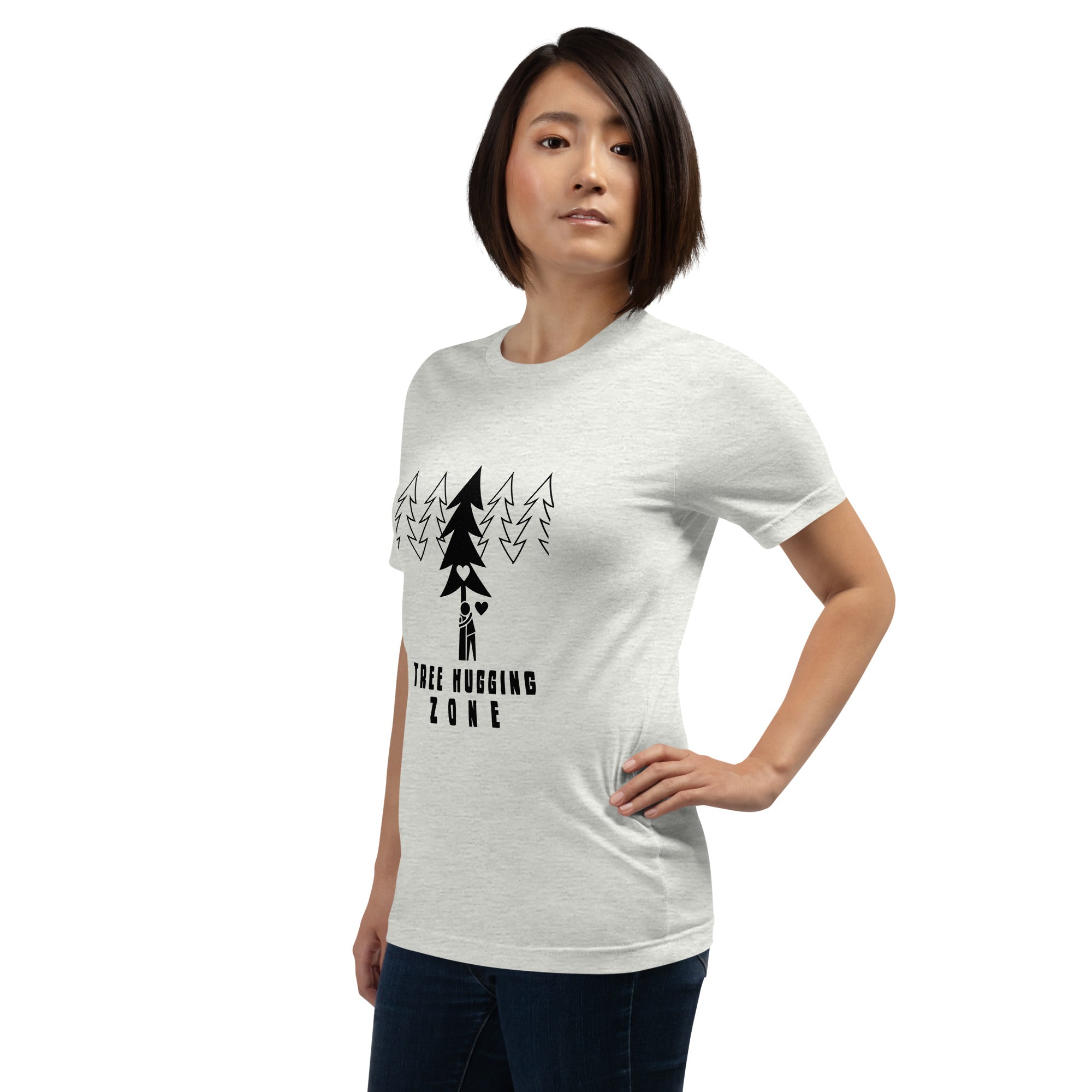 Unisex t-shirt Tree hugging zone on light heather colors