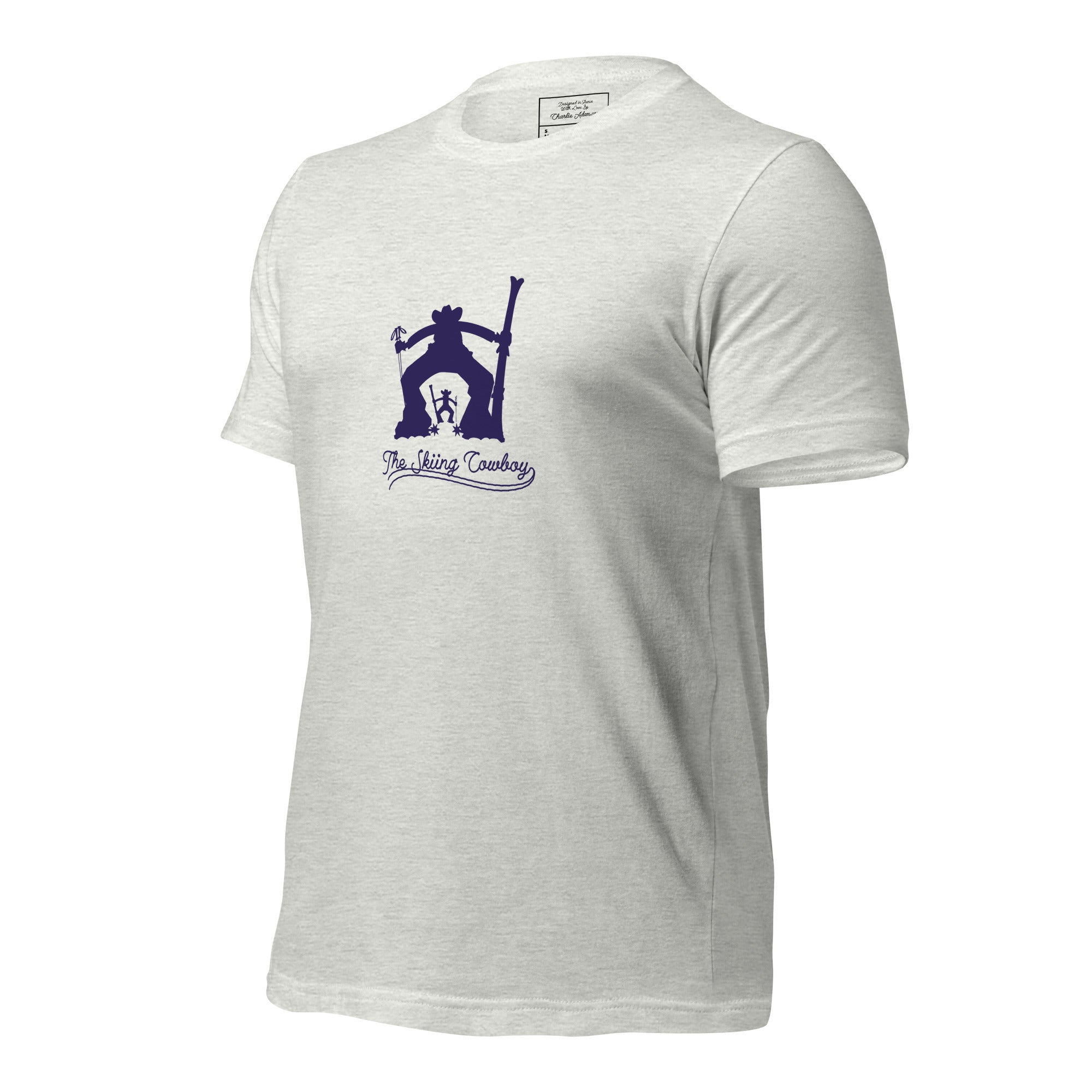 T-shirt en coton unisexe Ski Fight at OK Corral Silhouette sur couleurs chinées claires