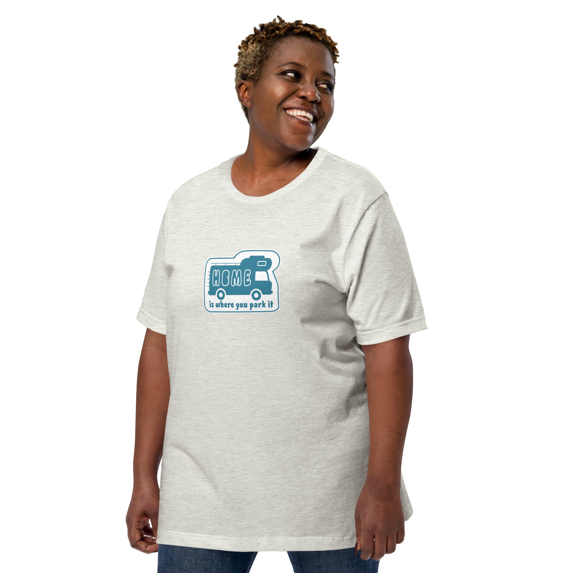 Unisex cotton t-shirt Bold Camper Van on light heather colors