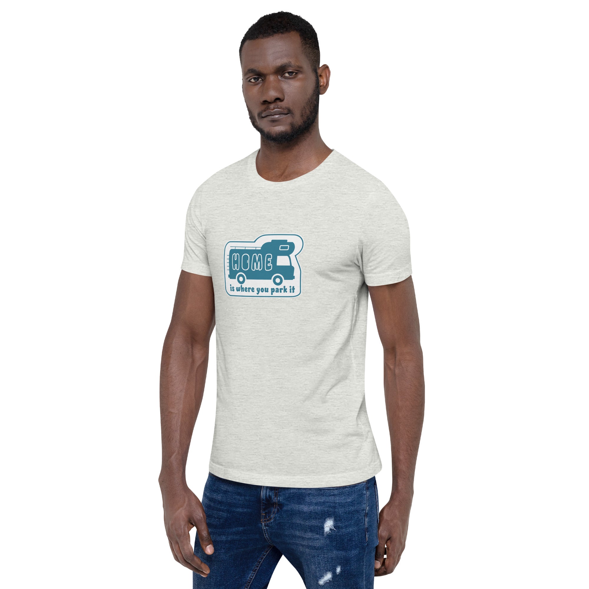 Unisex cotton t-shirt Bold Camper Van on light heather colors