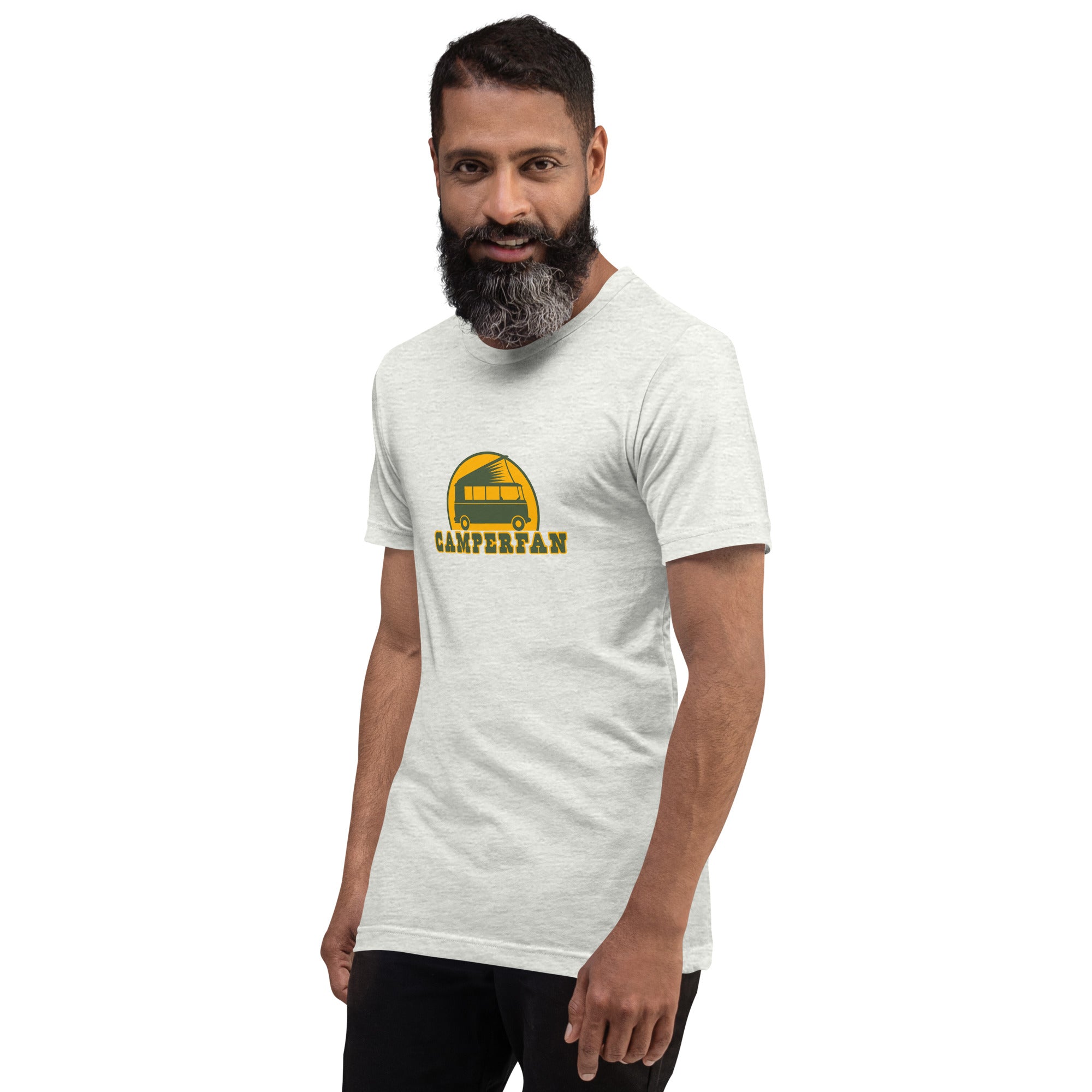 Unisex t-shirt Camperfan on light heather colors