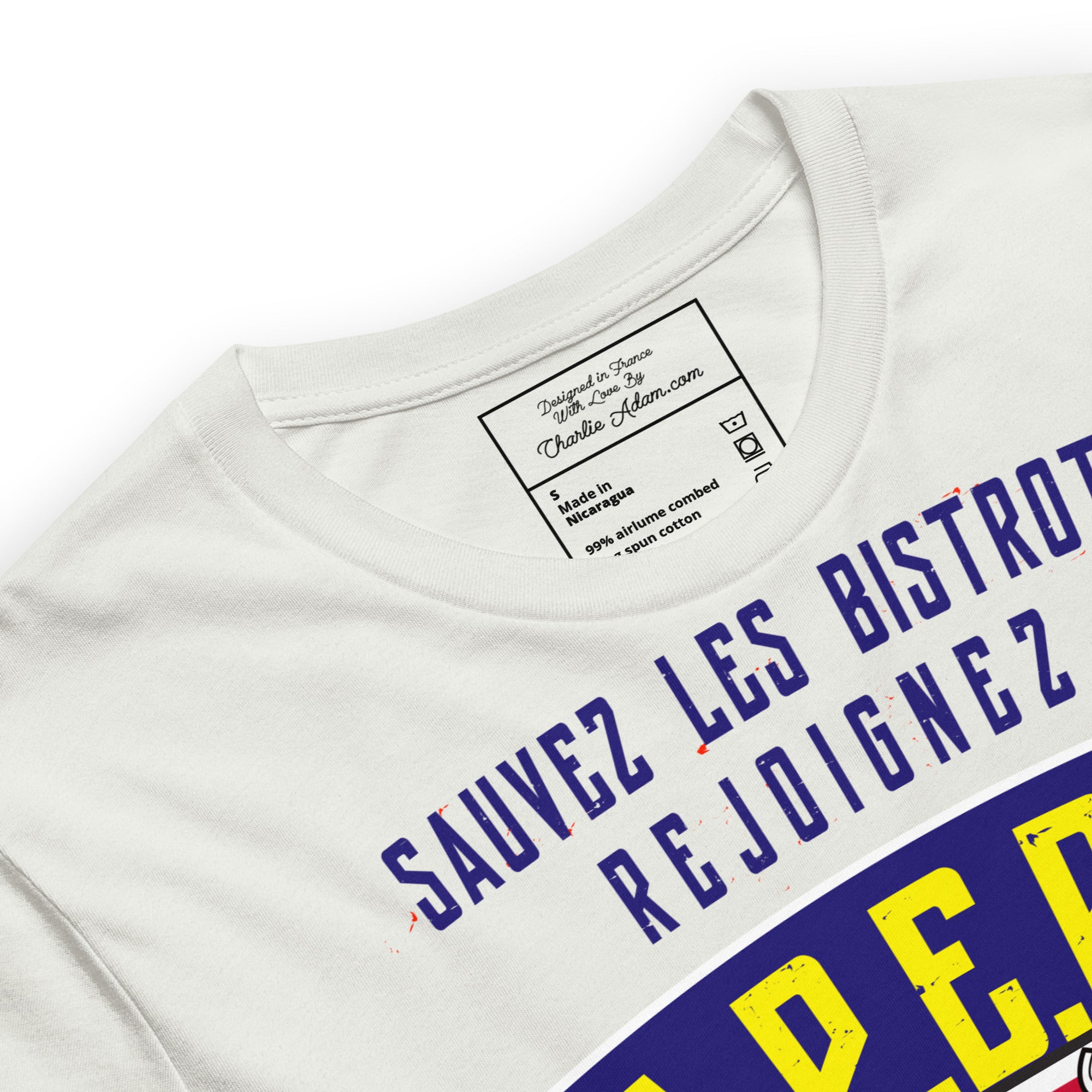 Unisex cotton t-shirt Sauvez les Bistrots, rejoignez l'Apéro on light heather colors