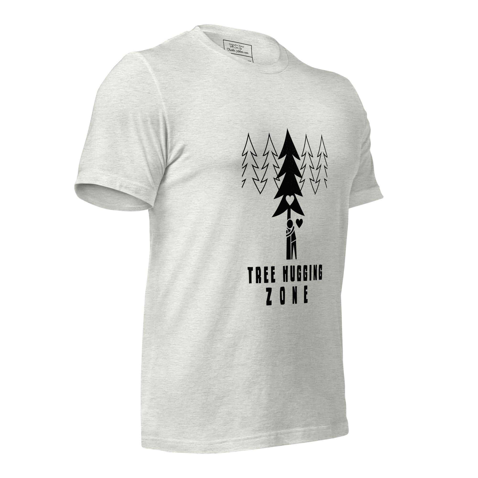 Unisex t-shirt Tree hugging zone on light heather colors