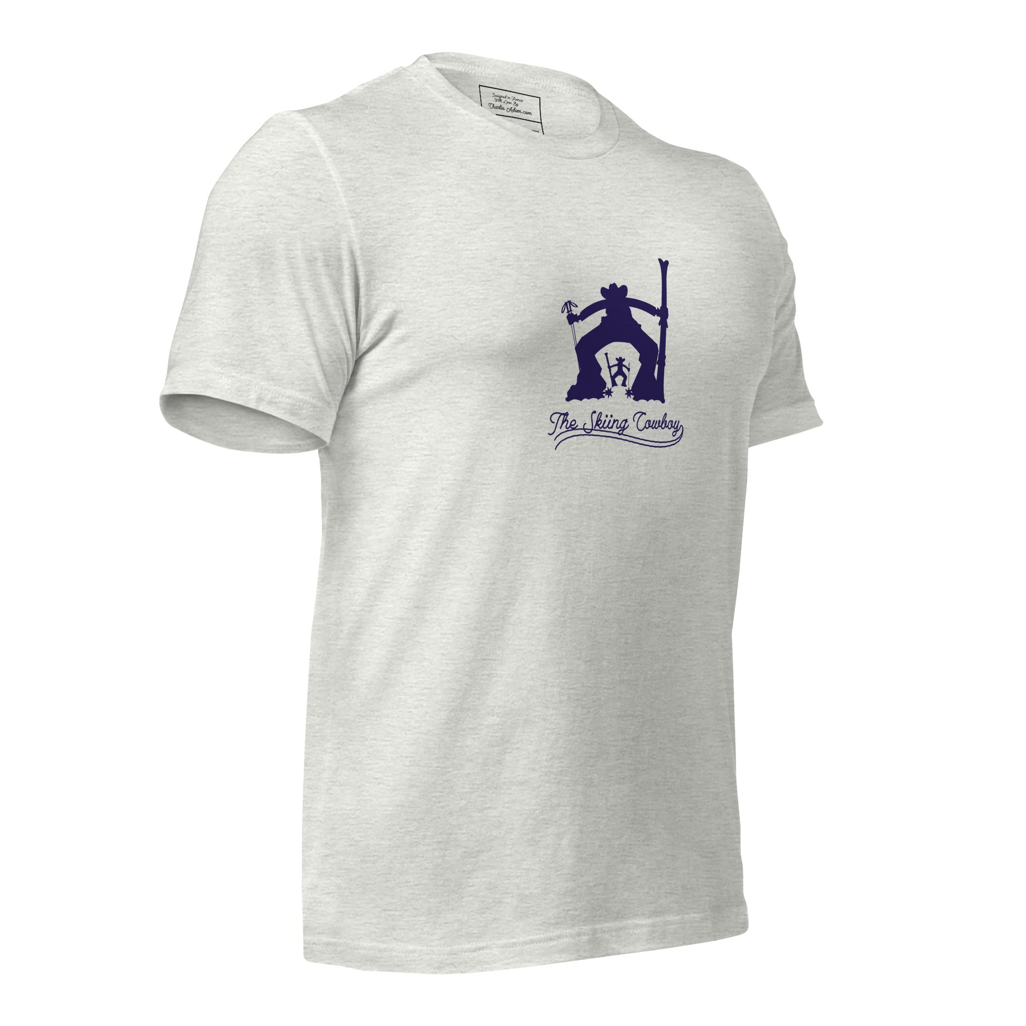 T-shirt en coton unisexe Ski Fight at OK Corral Silhouette sur couleurs chinées claires