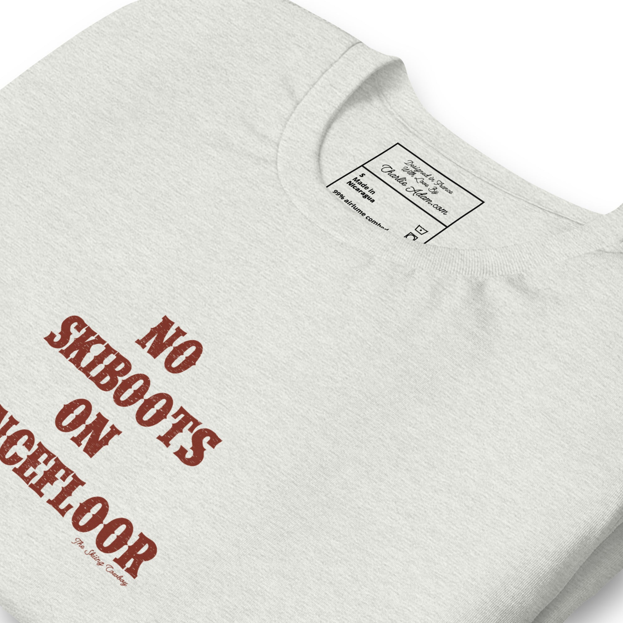 T-shirt en coton unisexe No Skiboots on Dancefloor sur couleurs claires