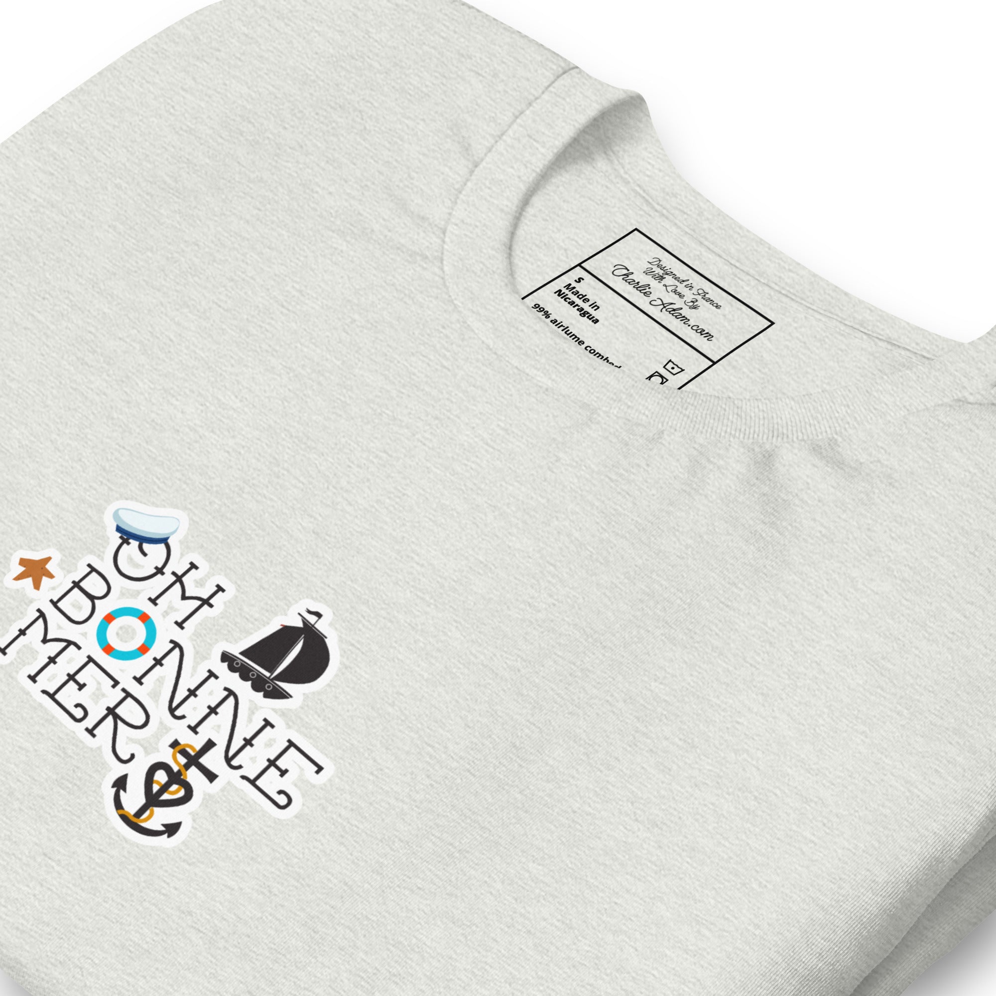 T-shirt en coton unisexe Oh Bonne Mer 3 sur couleurs claires